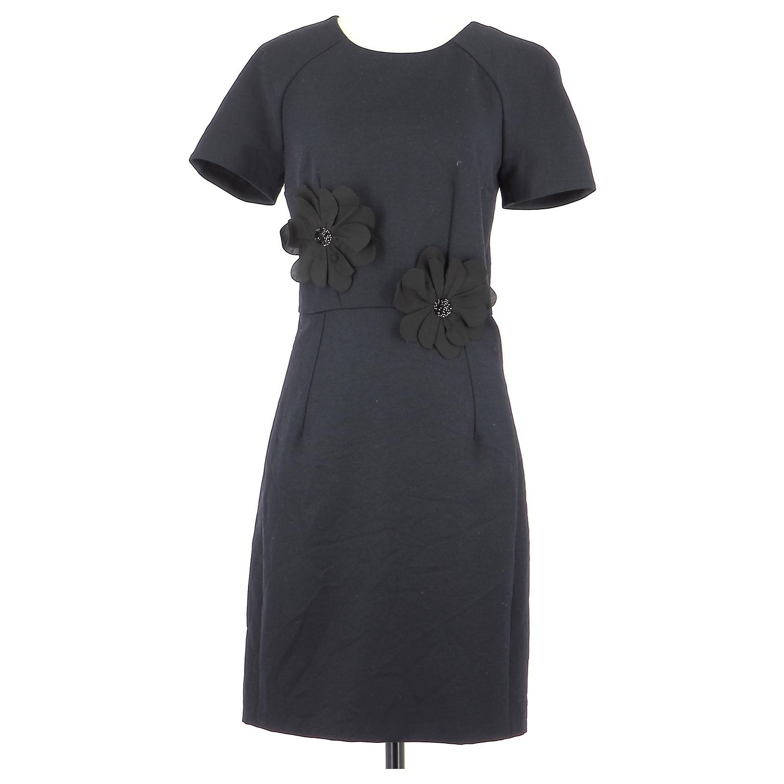 Robe à Bretelles Sonia Rykiel En Coton & Soie Bleu Nuit Taille 38 FR - Comme Neuve