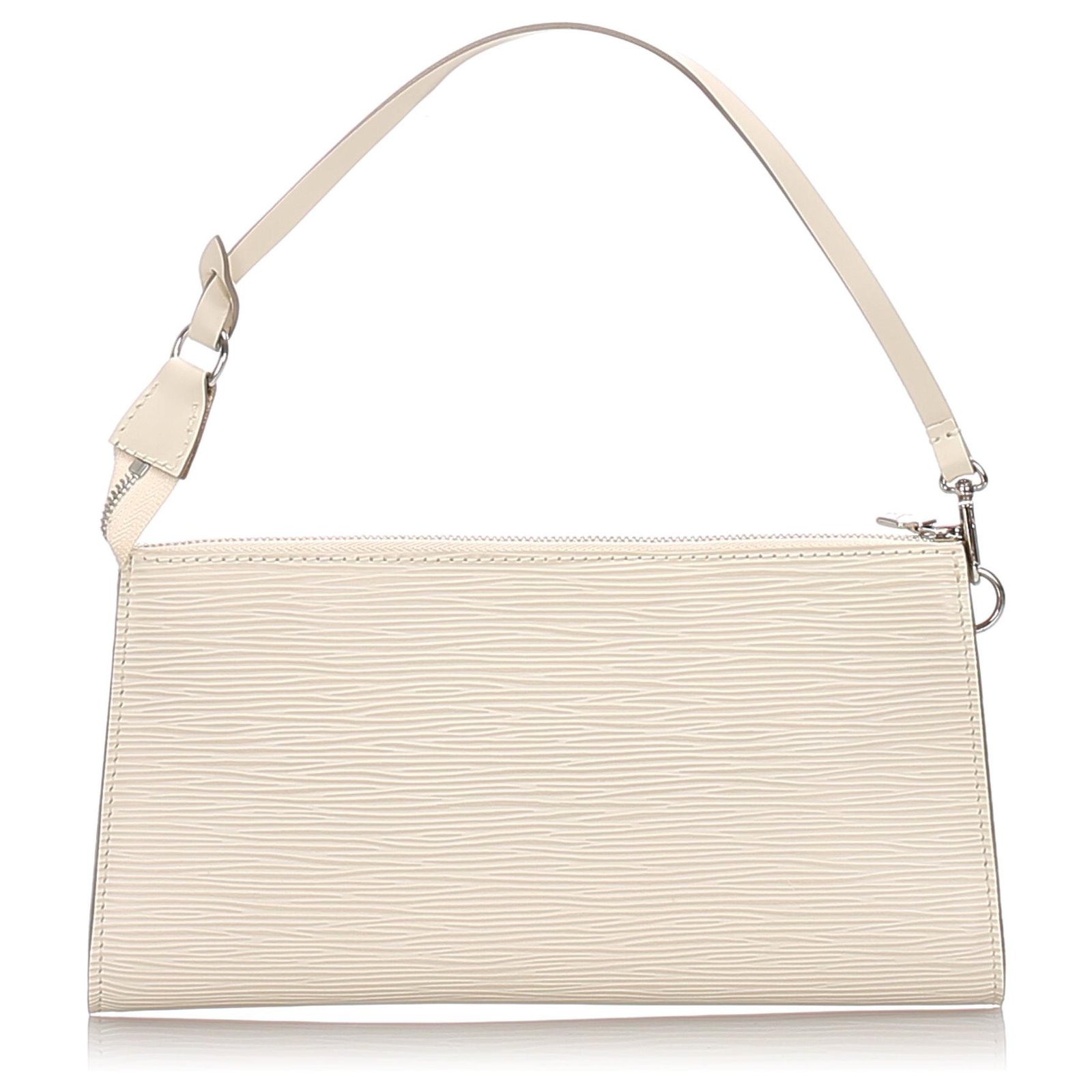 Pochette accessoire leather handbag Louis Vuitton White in Leather -  25310976
