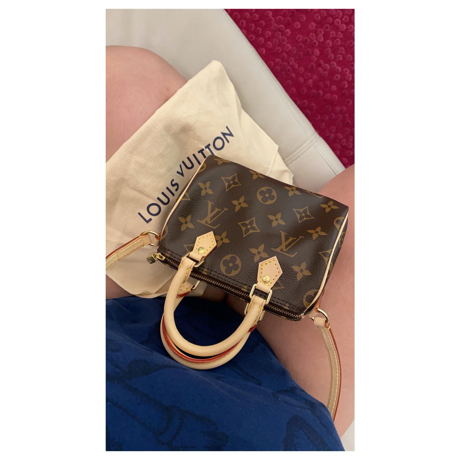 Nano noé leather handbag Louis Vuitton Brown in Leather - 35867345