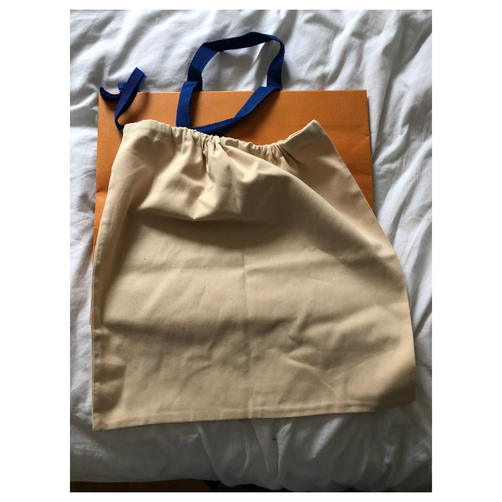 Louis Vuitton Envelope Dust Cover Bag Beige Cotton ref.173527