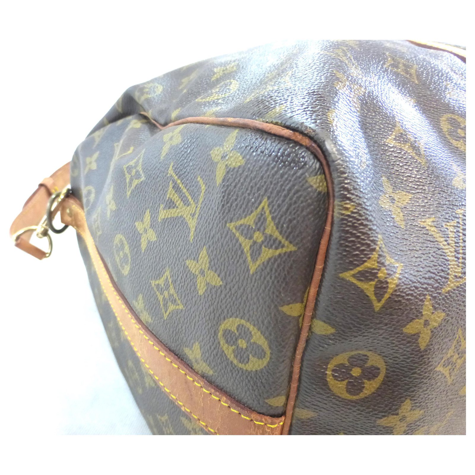 Louis Vuitton keepall 50 monogram shoulder strap Brown Leather ref.183901 -  Joli Closet