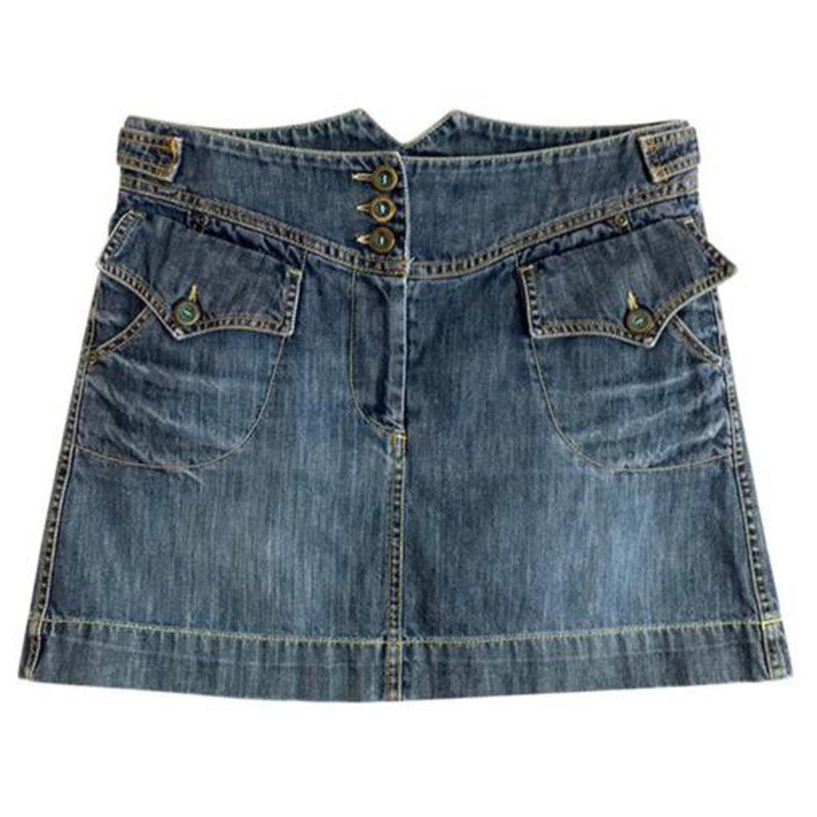 Isabel Marant Etoile blue denim mini skirt ref.184046 - Joli Closet