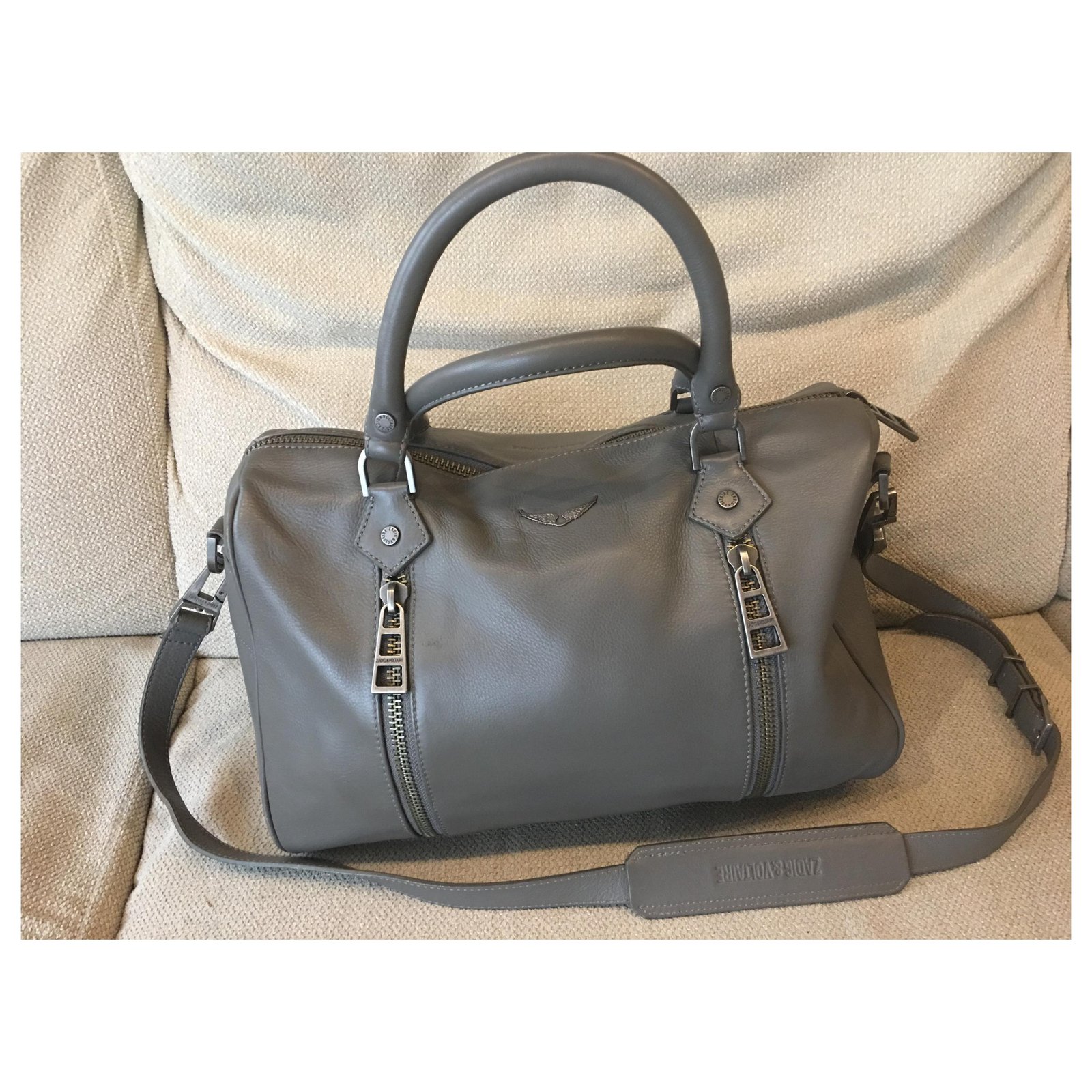 Sunny handbag Zadig & Voltaire Grey in Suede - 37175209