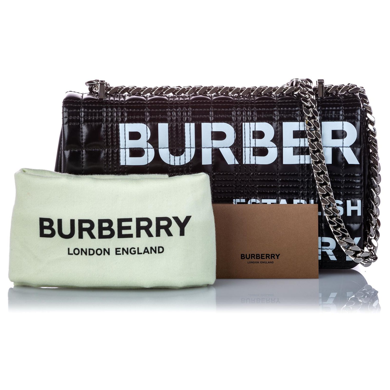 Burberry Black Small Horseferry Leather Lola Crossbody Bag Blue Light blue  Pony-style calfskin ref.185222 - Joli Closet