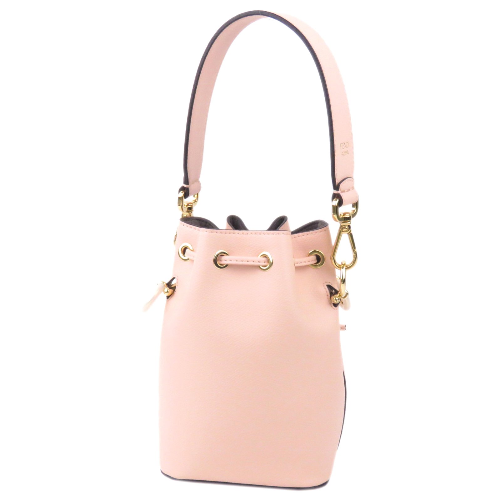 Fendi Mon Tresor Bucket Bag Studded Leather Mini Pink 224646132