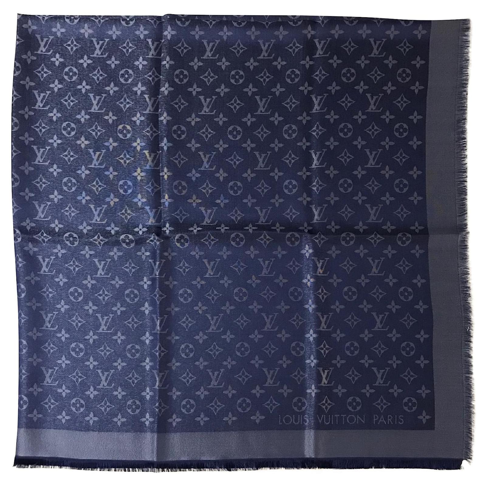 louis vuitton blue shawl