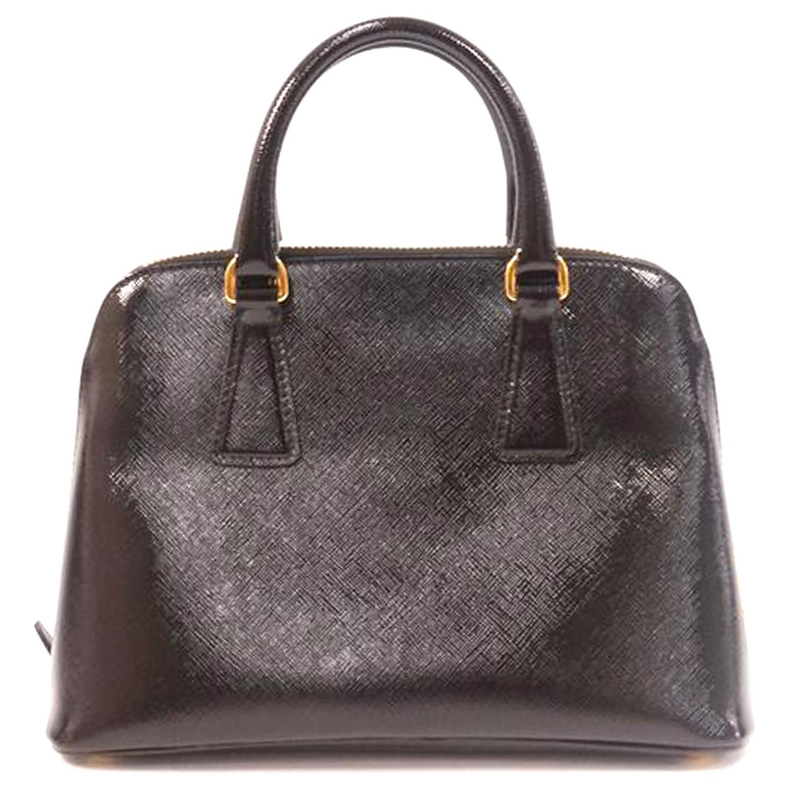 Prada Saffiano Printed Leather Mini Promenade Bag Black Pony-style