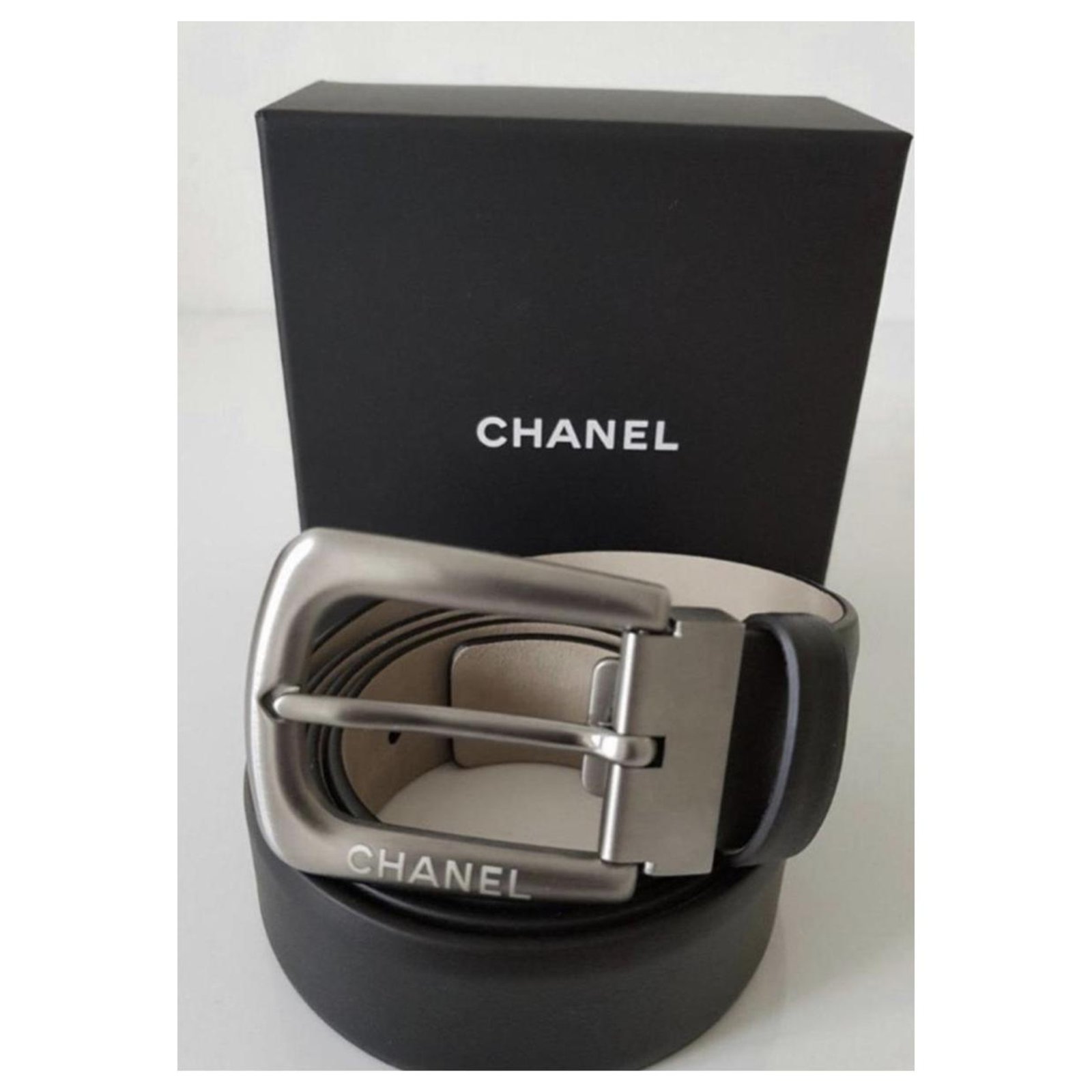Cambon Cinturón Chanel para hombre Negro Cuero Closet