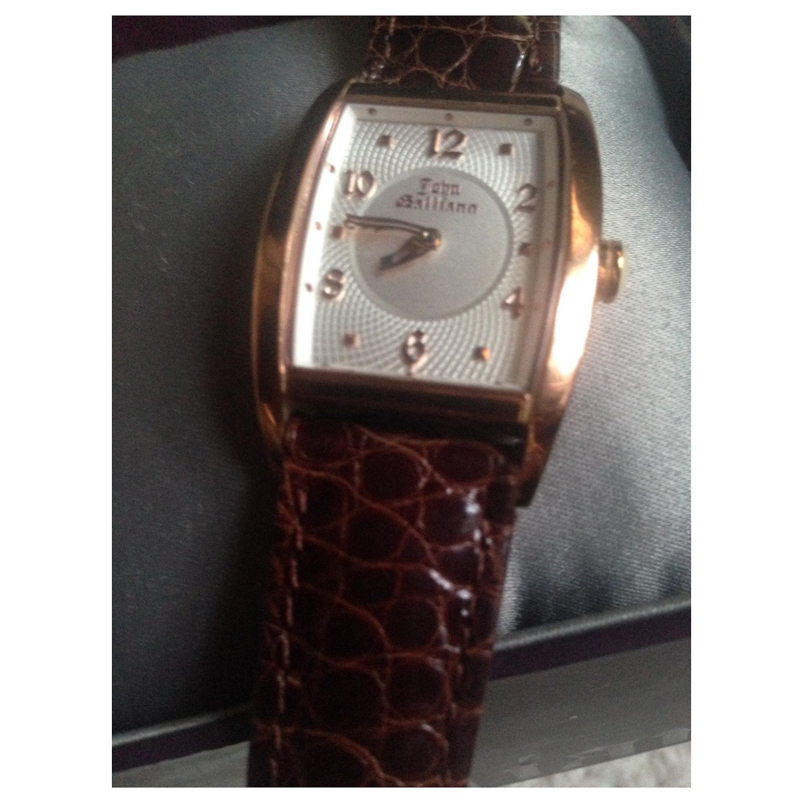 Montre Homme Vintage John Galliano Plaquée Or - Mouvement Mécanique Suisse - Occasion