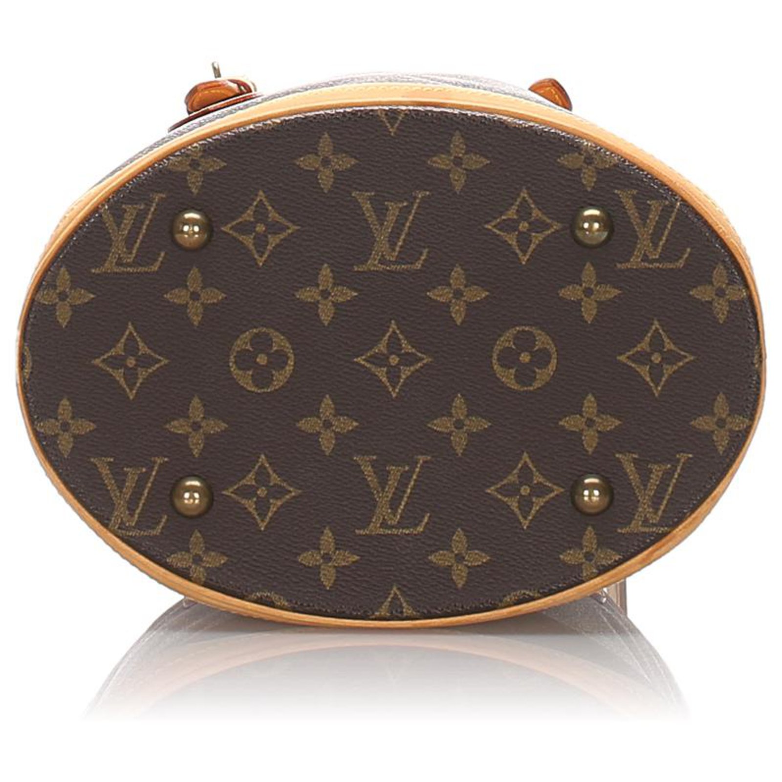Louis Vuitton Brown Monogram Petit Bucket Leather Cloth ref.944528