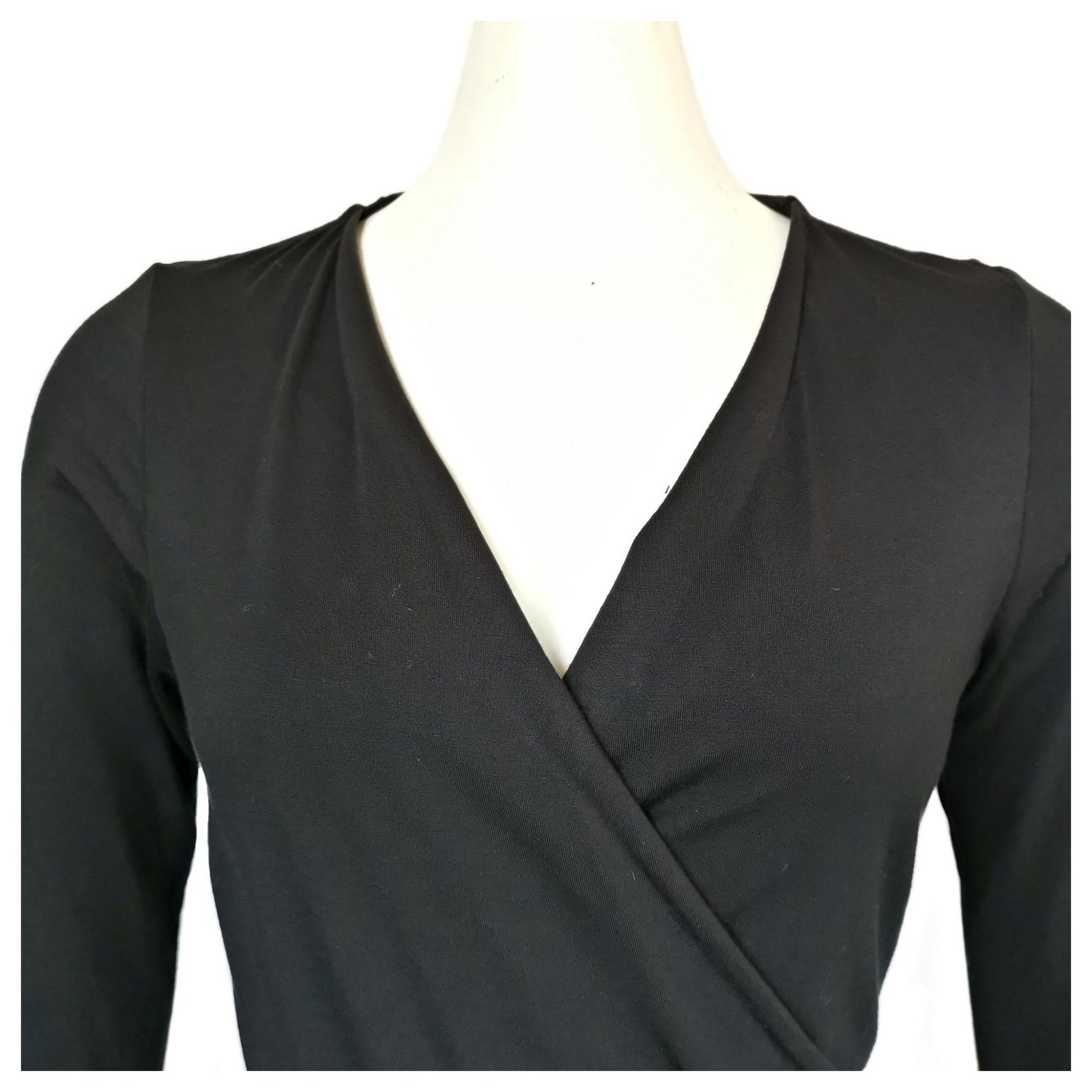 Diane Von Furstenberg Vintage DvF black wrap dress Nylon Rayon ref.186350 -  Joli Closet