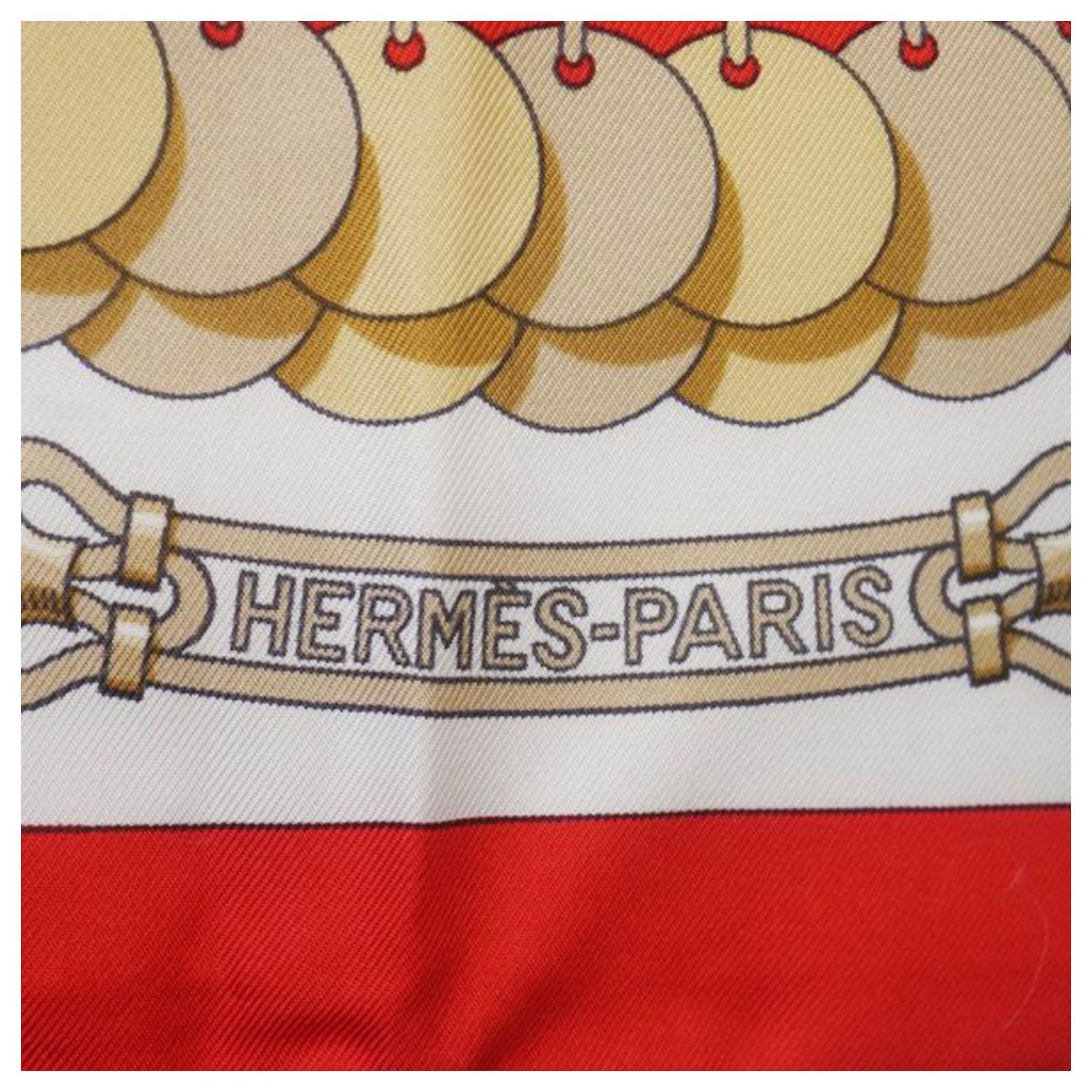 Écharpe Hermès Coquilles En Soie Vintage - Modèle 1964 Corail