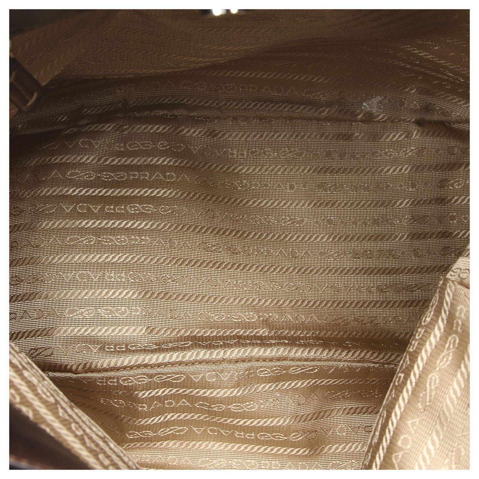 Prada Brown Canapa Canvas Shoulder Bag Beige Dark brown Leather Cloth  Pony-style calfskin Cloth ref.186570 - Joli Closet