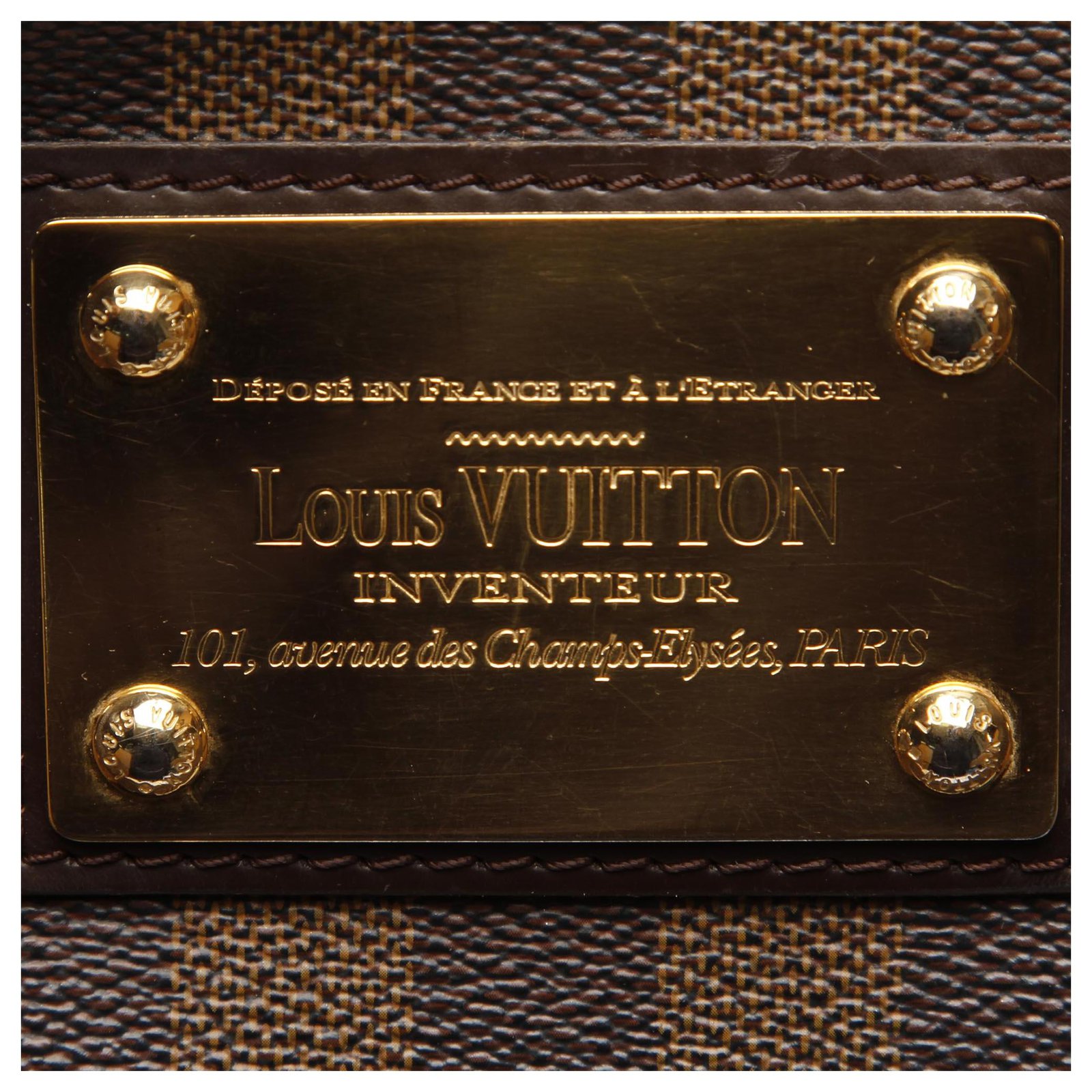 Louis Vuitton Brown Damier Ebene Thames GM Leather Cloth Pony