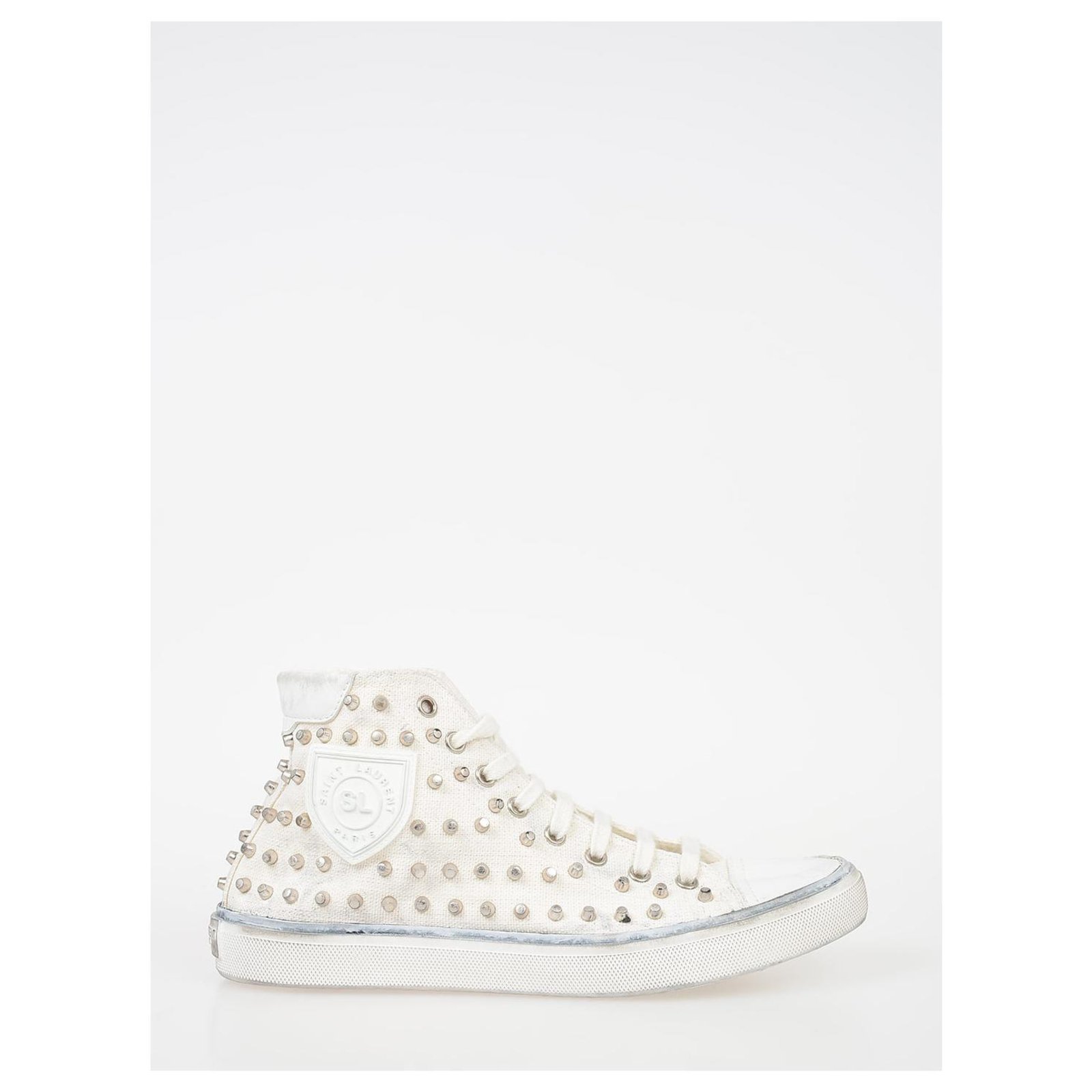white saint laurent trainers