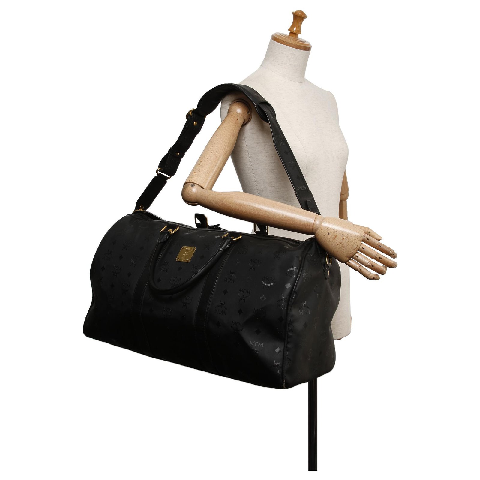 MCM Black Visetos Duffle Bag Plastic ref.186992 - Joli Closet