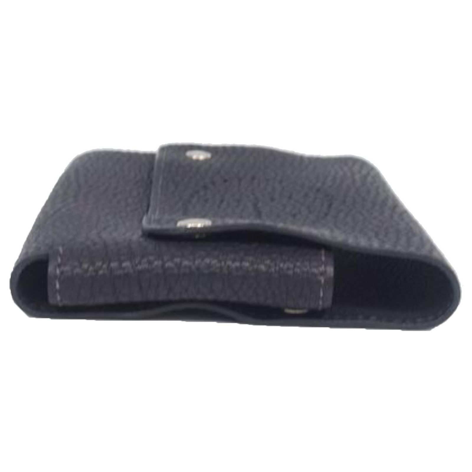 Porte-cartes Hermès Euclide En Cuir Noir - Occasion Très Bon état - Portefeuille Compact Luxe - Fabriqué En France