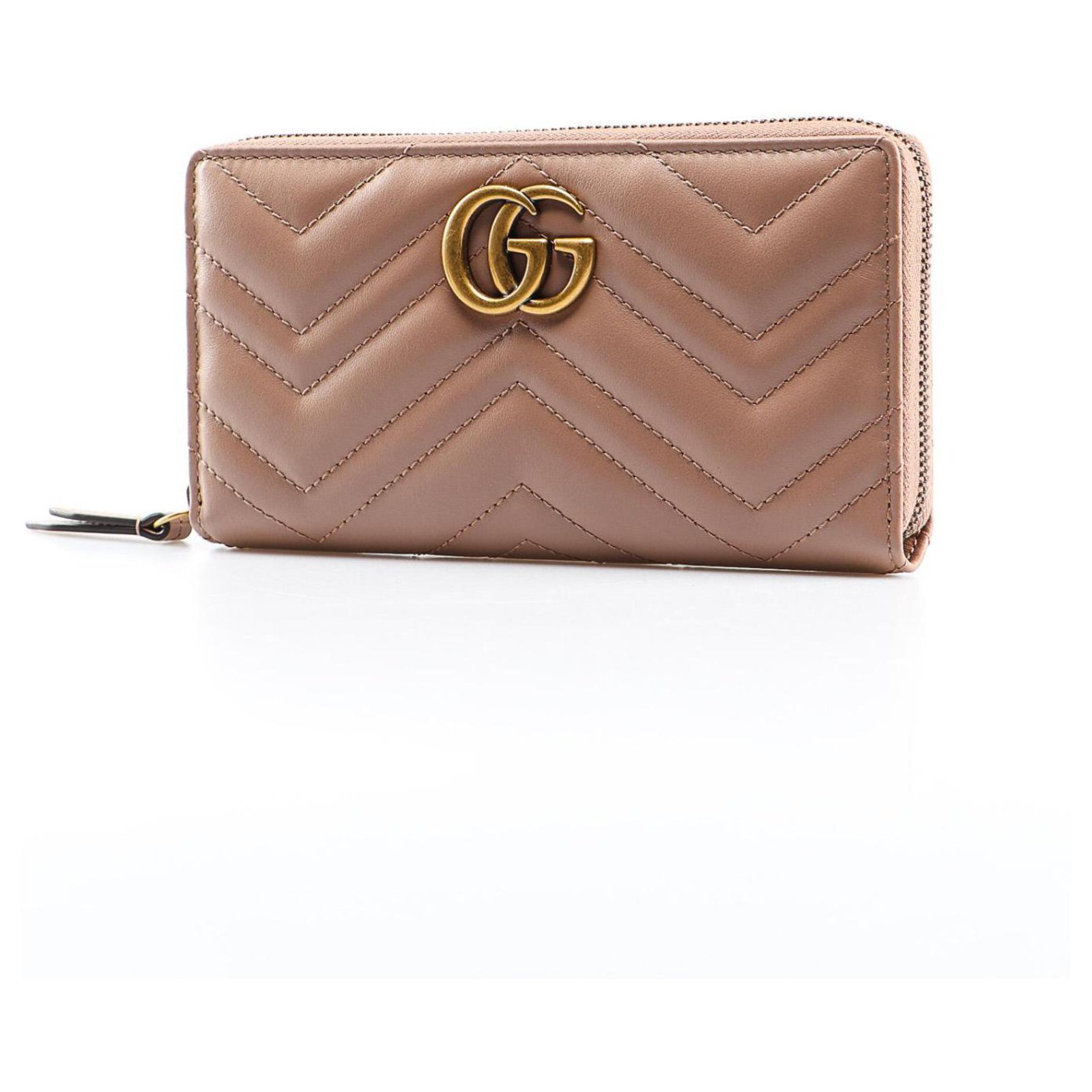 Gucci marmont zip around wallet Pink Leather ref.187457 - Joli Closet
