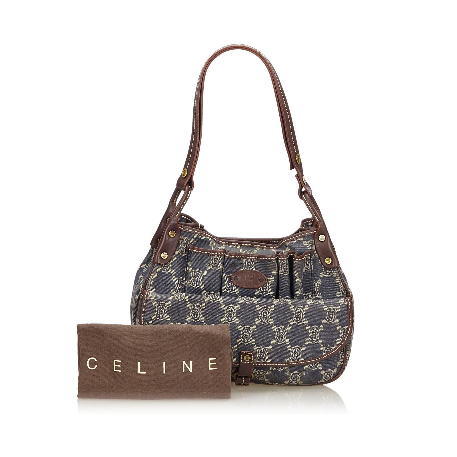 Celine Denim Macadam Waist Bag - Blue Waist Bags, Handbags