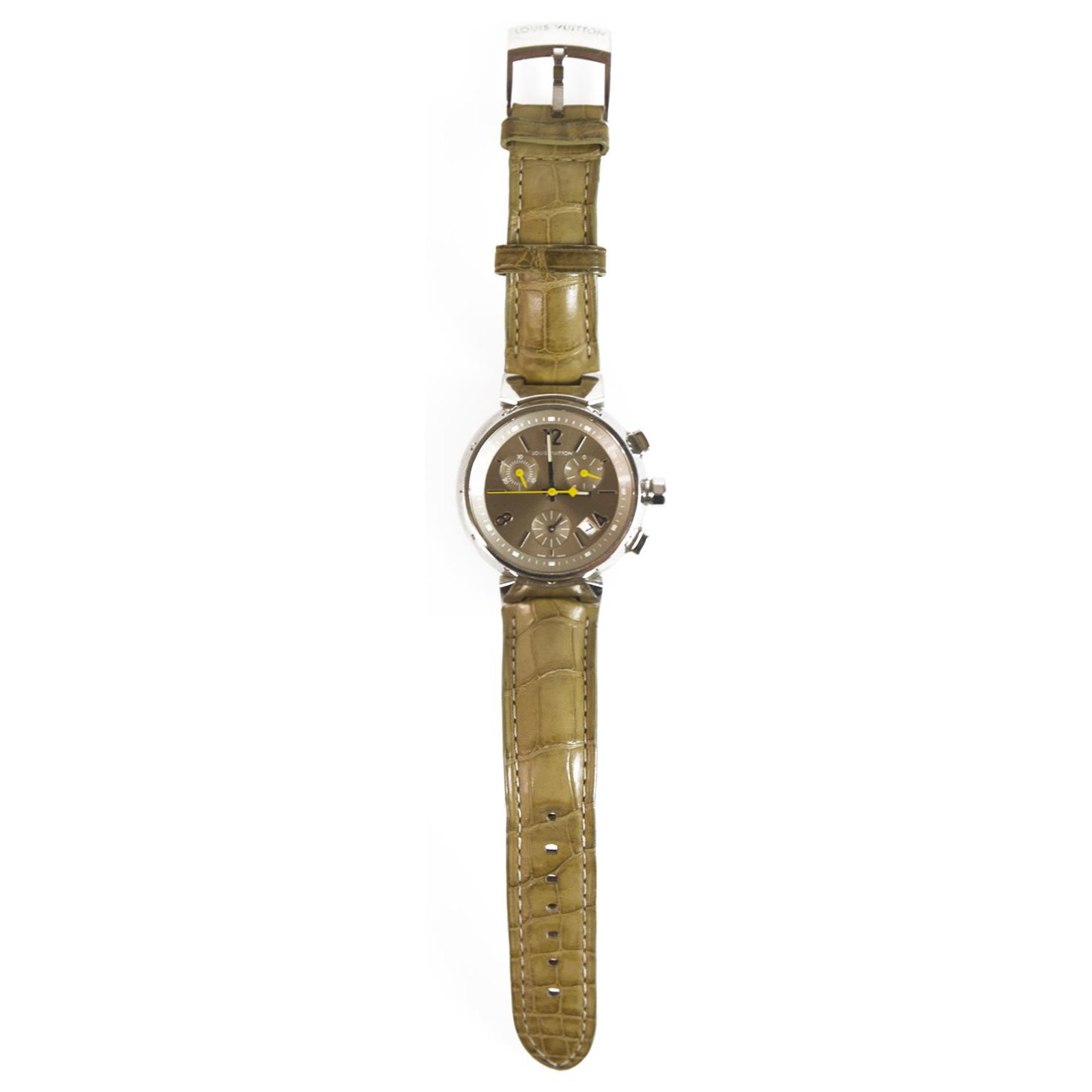 LOUIS VUITTON Q1122 Sable Medium Tambour Chronograph Quartz Watch