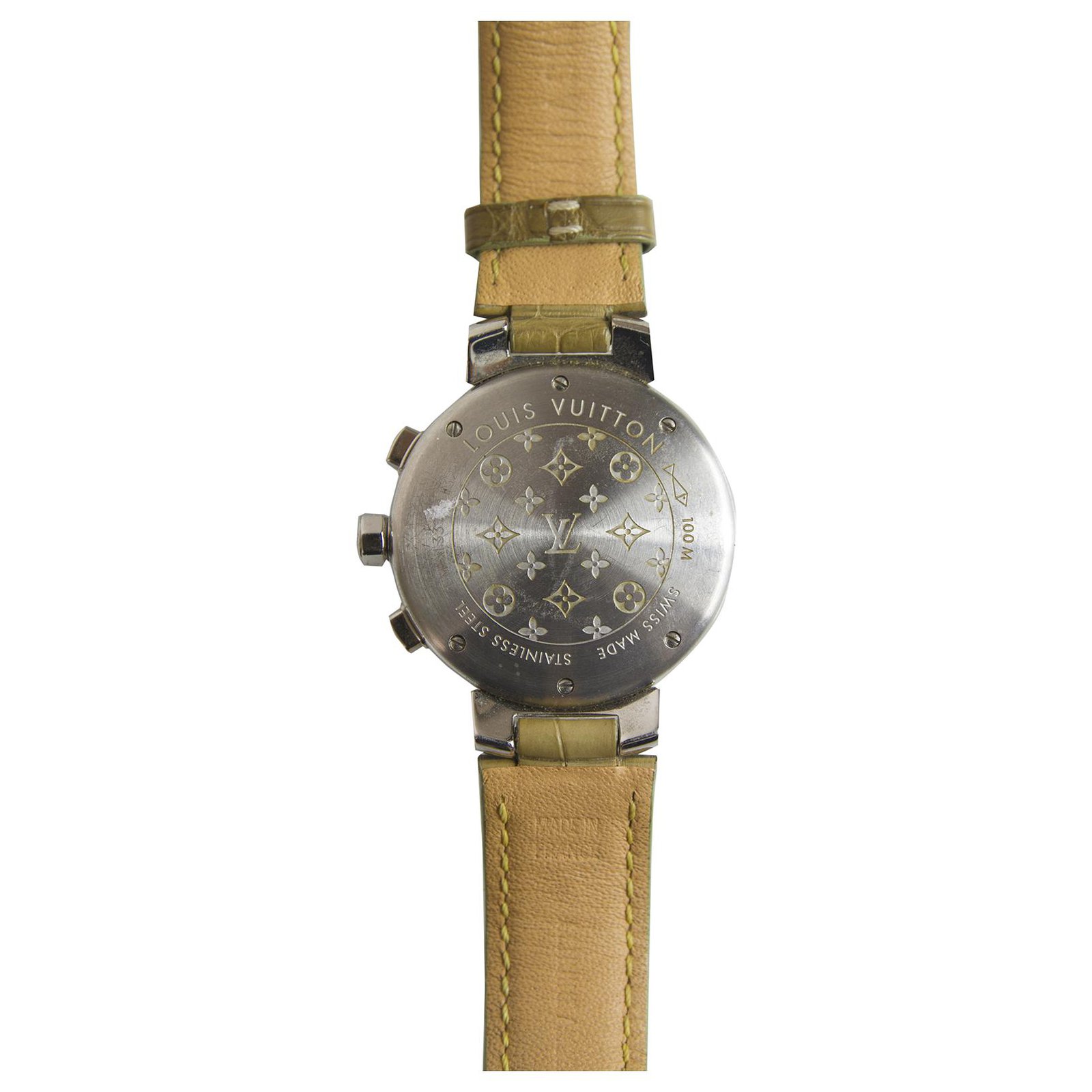 Montres Louis Vuitton LOUIS VUITTON Q1122 Sable Medium Tambour Chronograph Quartz Watch 34mm ...