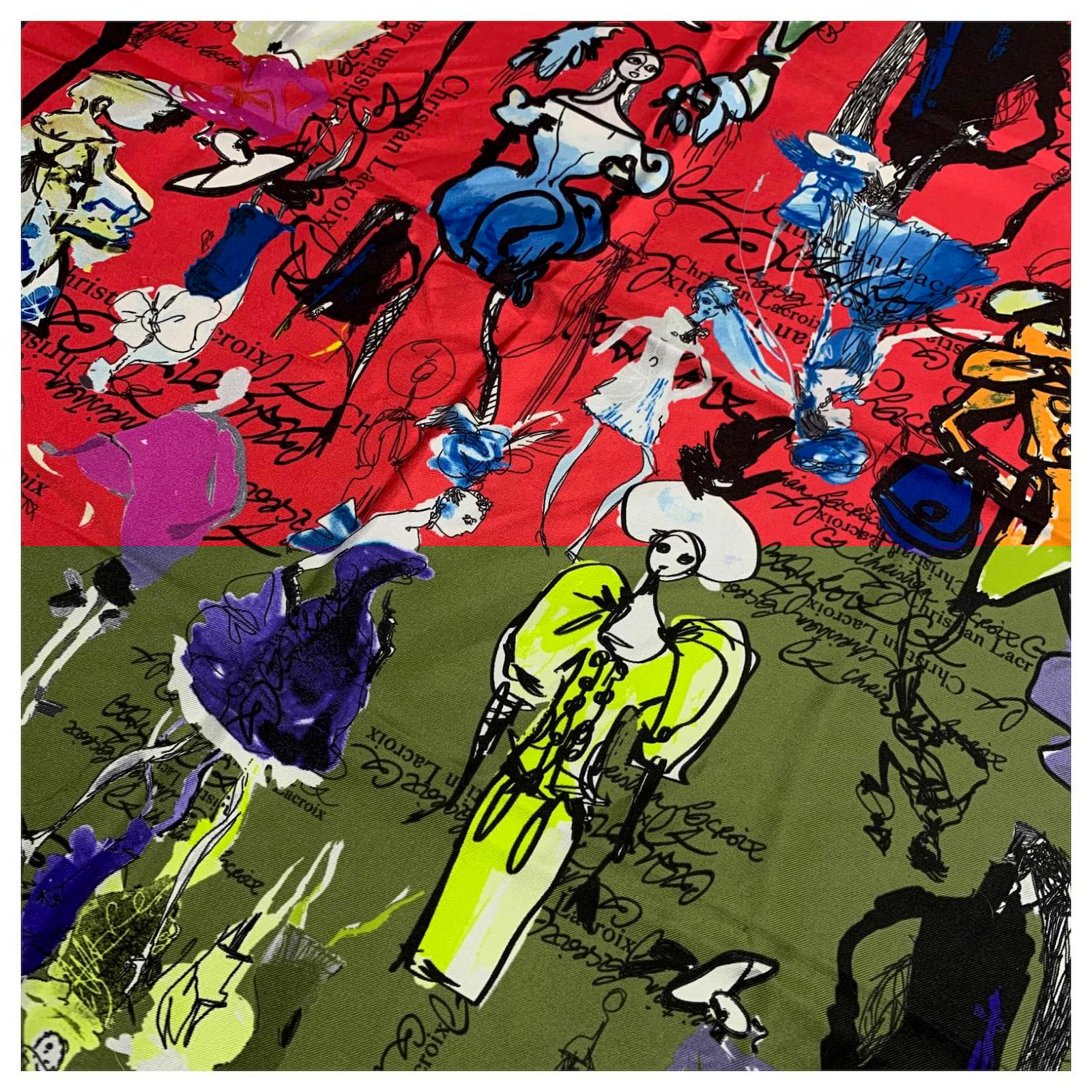 0826 クリスチャンラクロワ　ChristianLacroix スカーフ　人物 0826 クリスチャンラクロワ ChristianLacroix スカーフ 人物