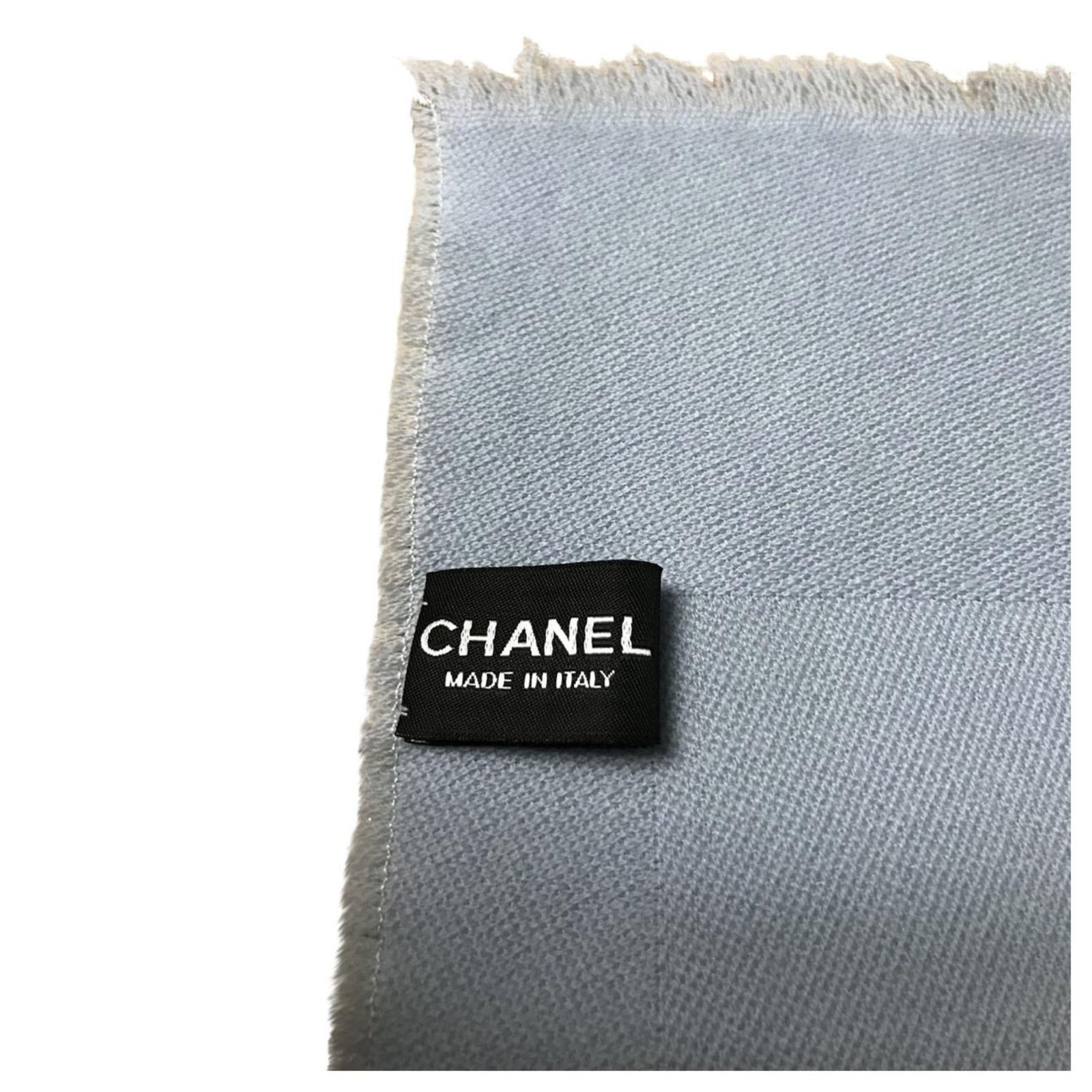 Light blue Chanel shawl Silk Cashmere ref.188681 - Joli Closet