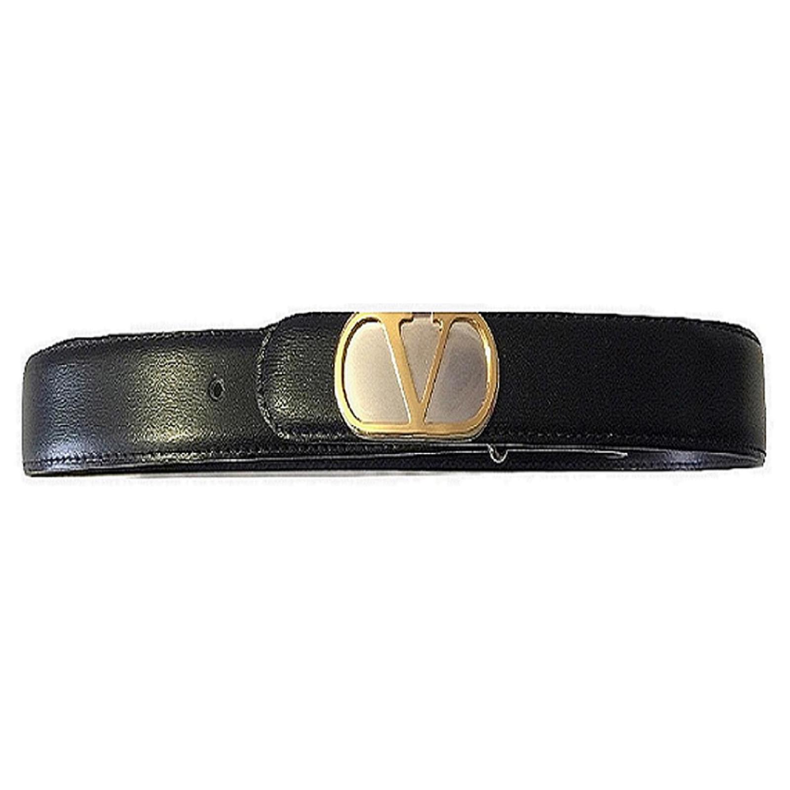 VALENTINO vintage belt black leather 
