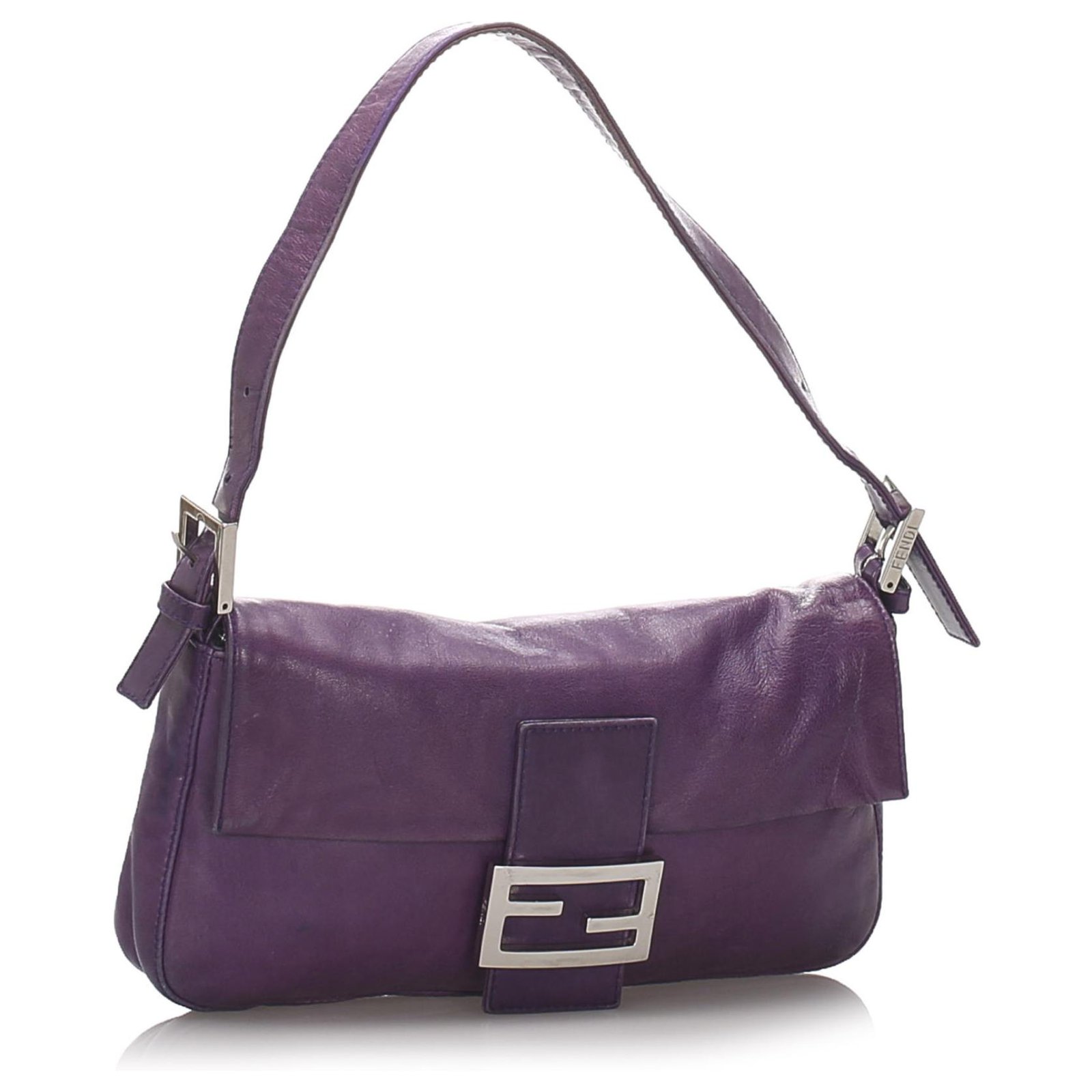 Fendi Purple Leather Mamma Baguette Pony-style calfskin ref.189289 - Joli  Closet