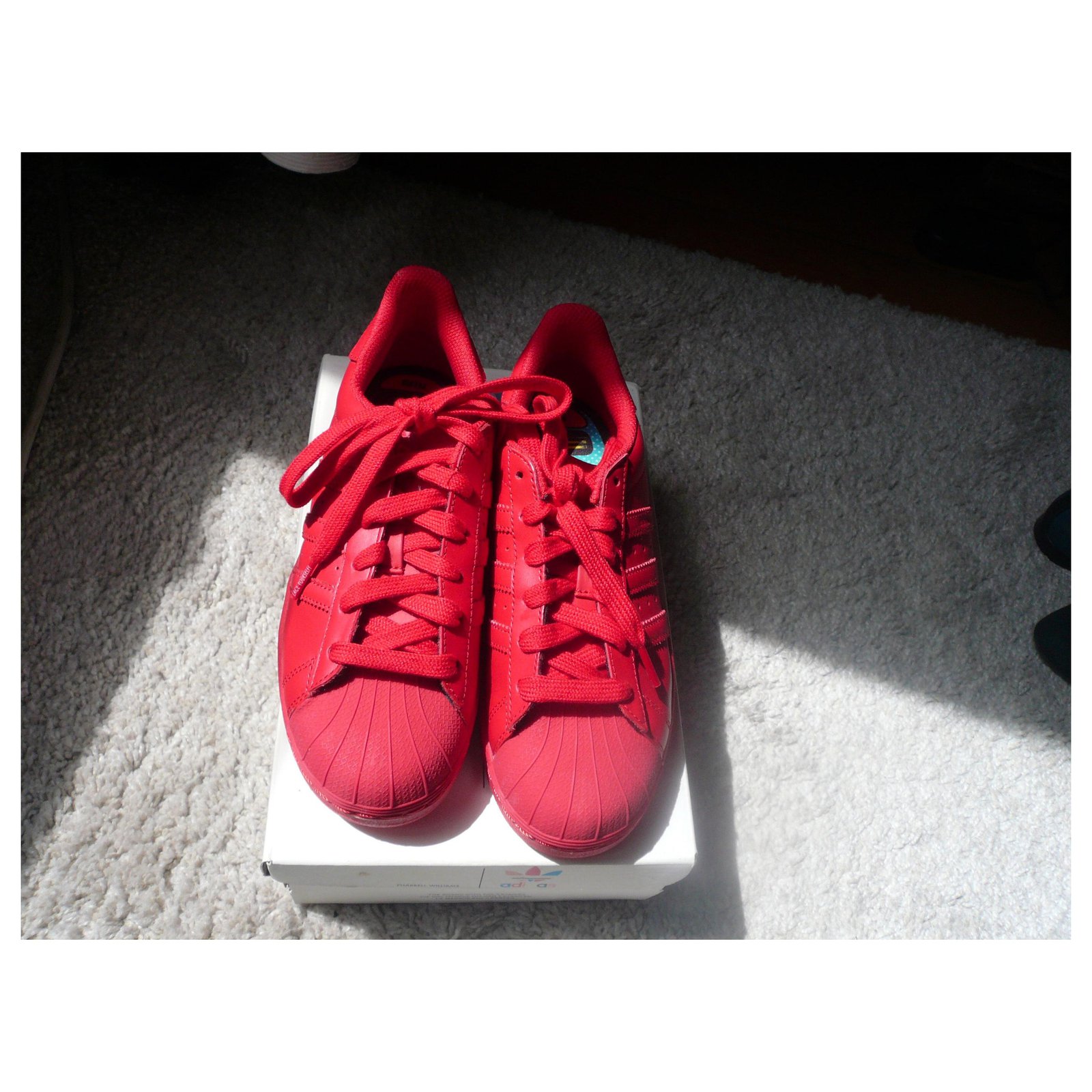 ADIDAS PHARRELL WILLIAMS NEW RED SNEAKERS LEATHER T37,5 ref.189304
