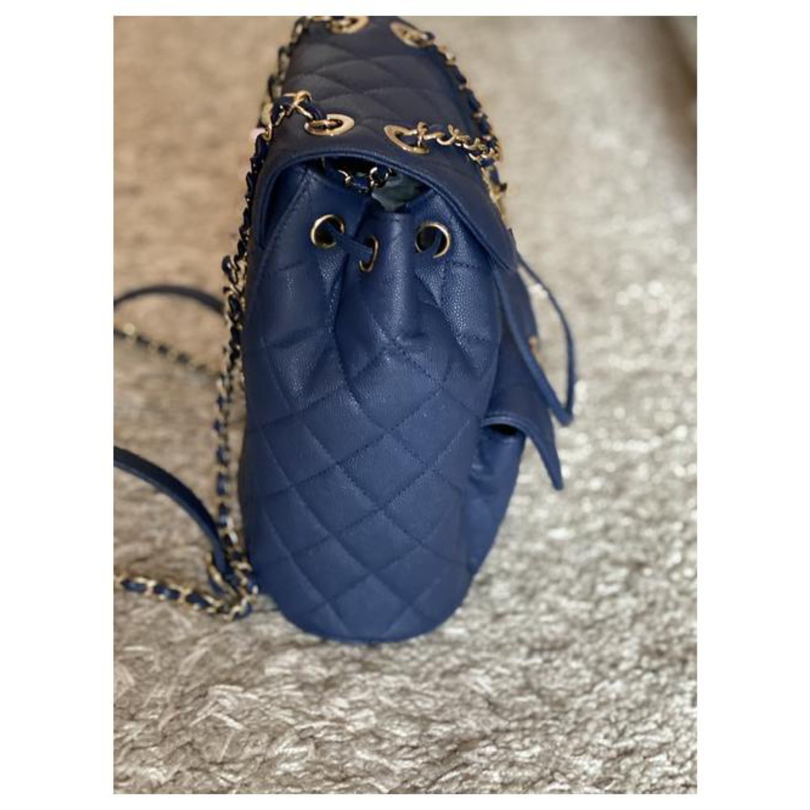 Chanel NEW Duma 20C backpack Blue Leather ref.189385 - Joli Closet