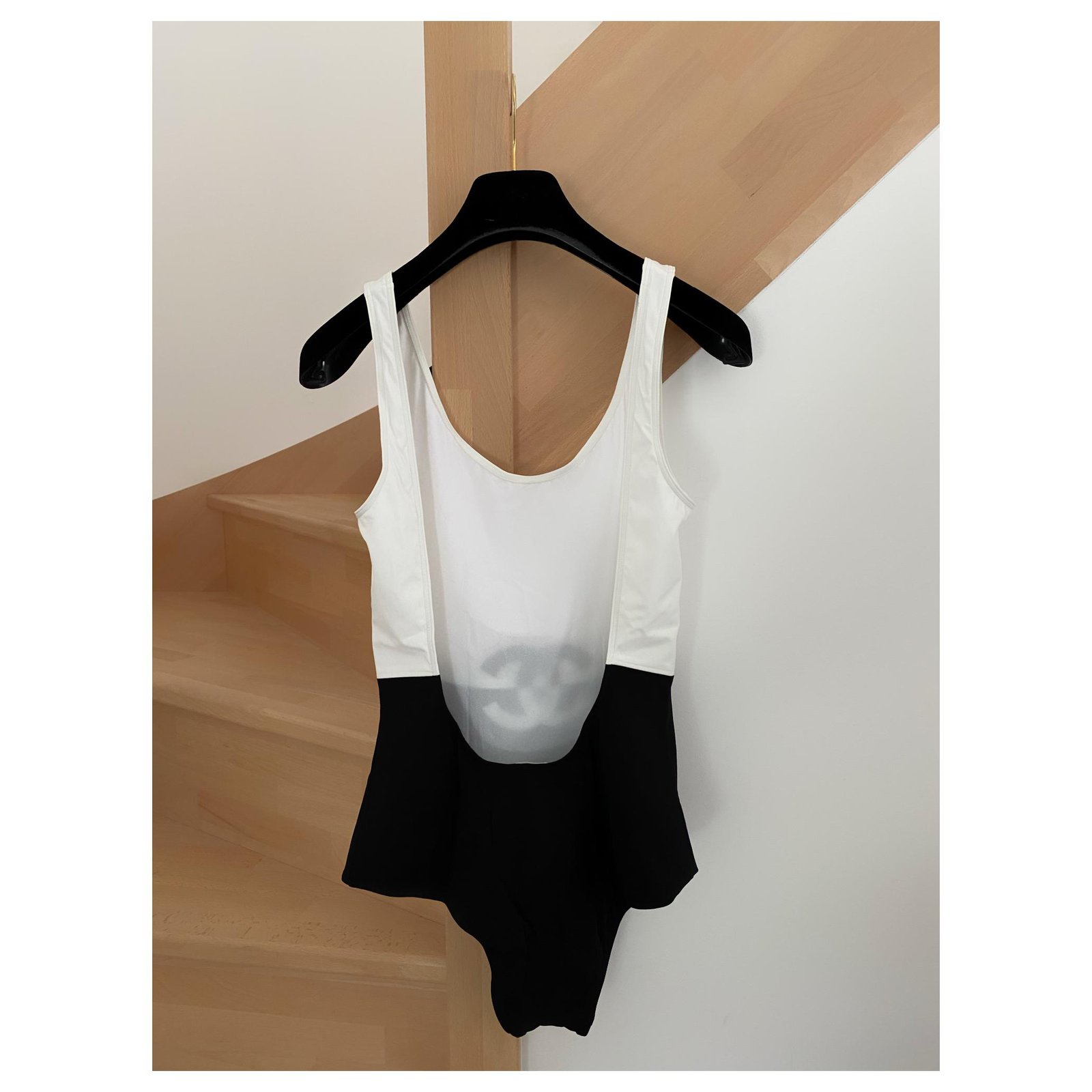 Personality recommendation Chanel Maillots de bain Polyamide Noir Blanc  ref.262703 - Joli Closet, chanel black and white bathing suit top