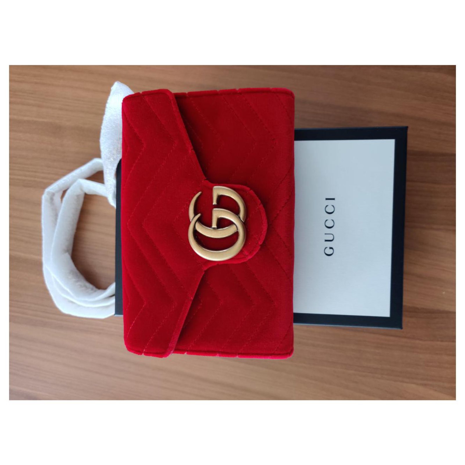 gucci marmont wallet on chain velvet
