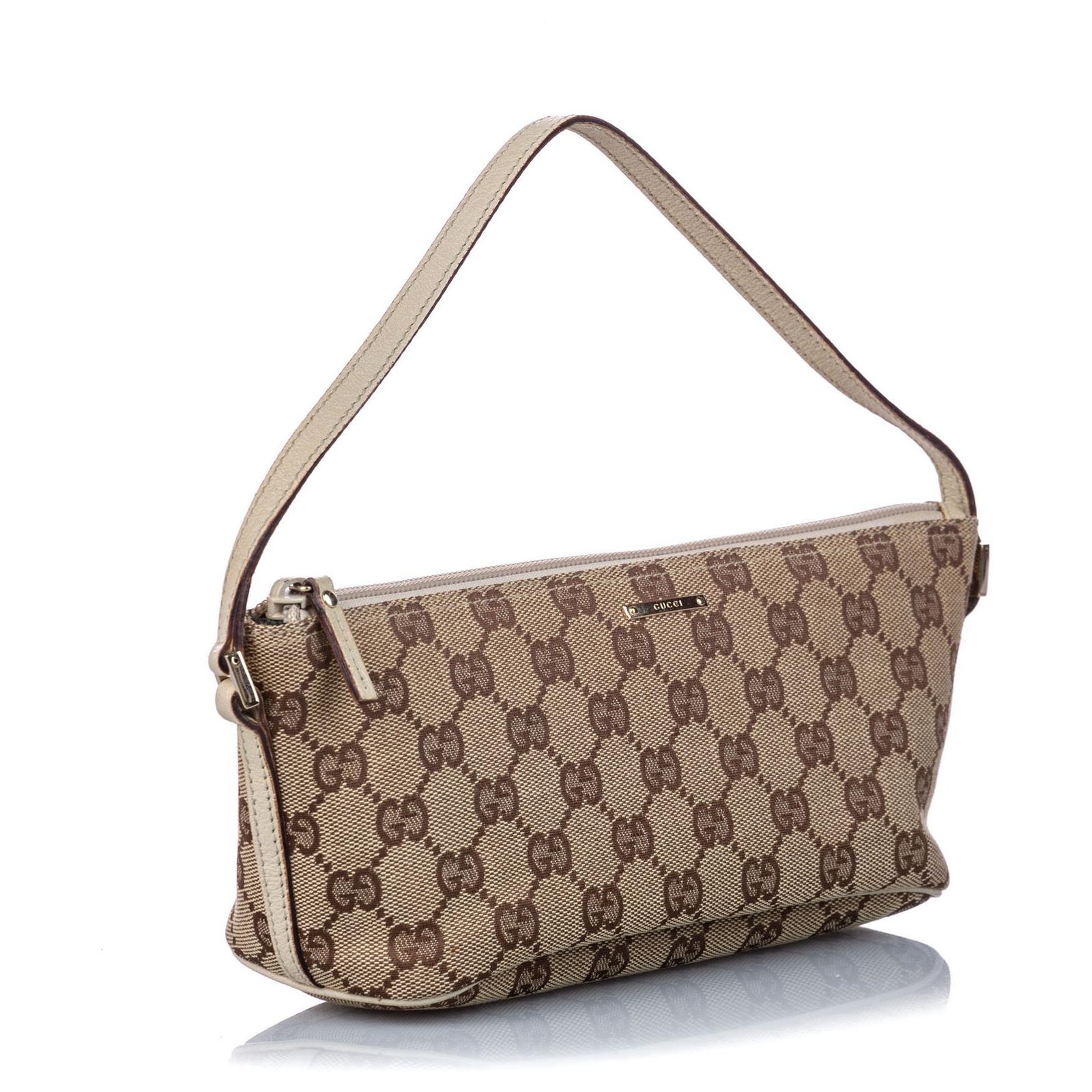 Gucci Brown GG Canvas Boat Beige Purple Leather Cloth Pony-style calfskin  Cloth ref.198556 - Joli Closet