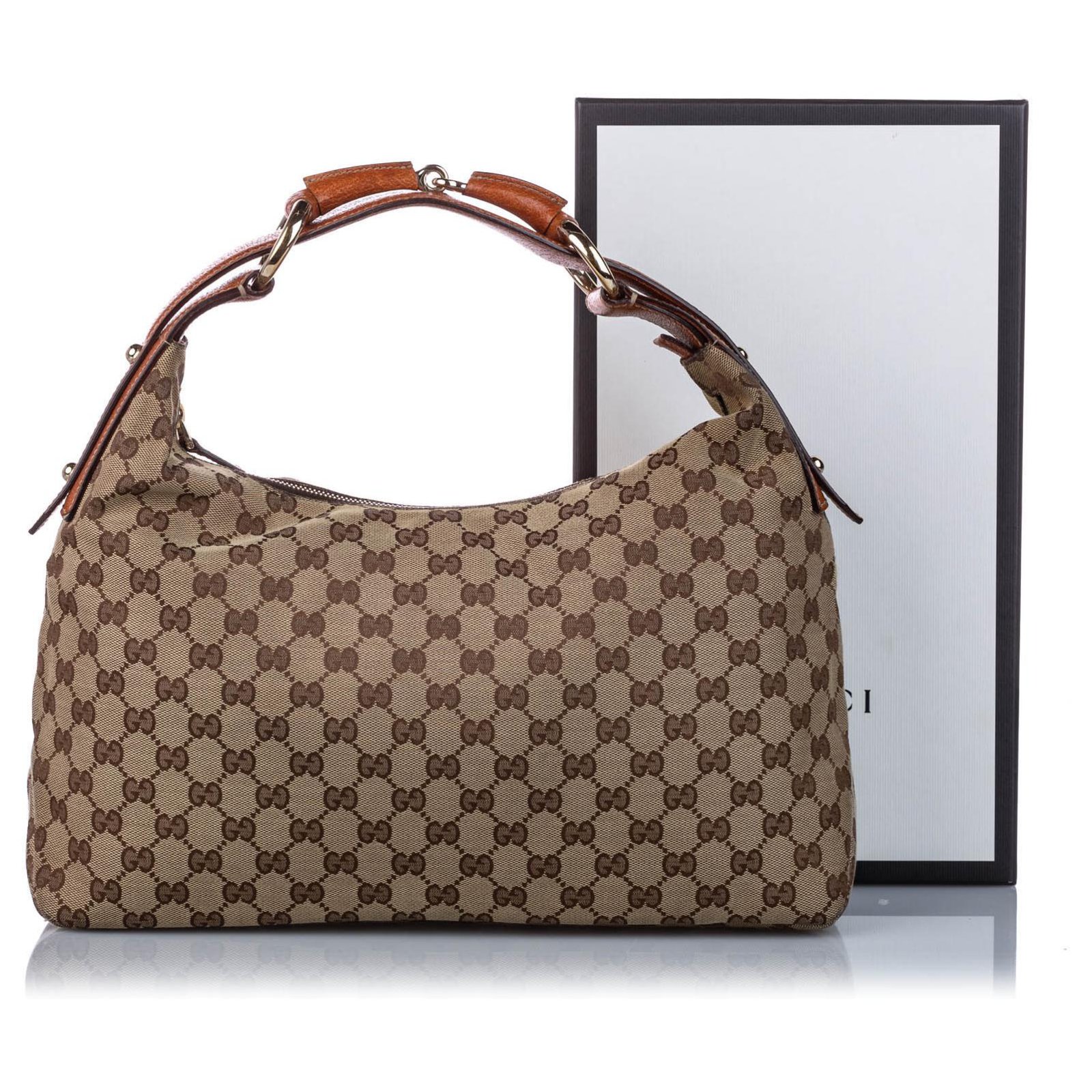 Hobo cloth handbag Gucci Brown in Cloth - 10364133