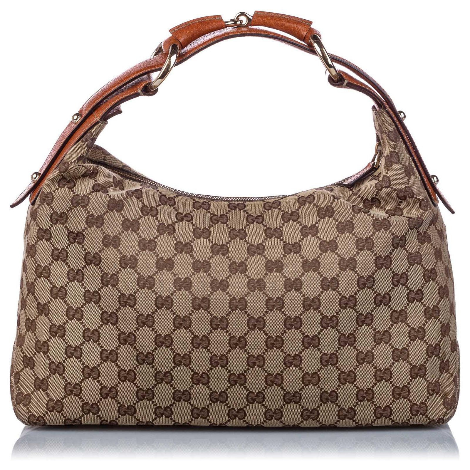 Gucci Brown Vintage Square G Suede Hobo Bag Beige Leather Pony-style  calfskin ref.563482 - Joli Closet