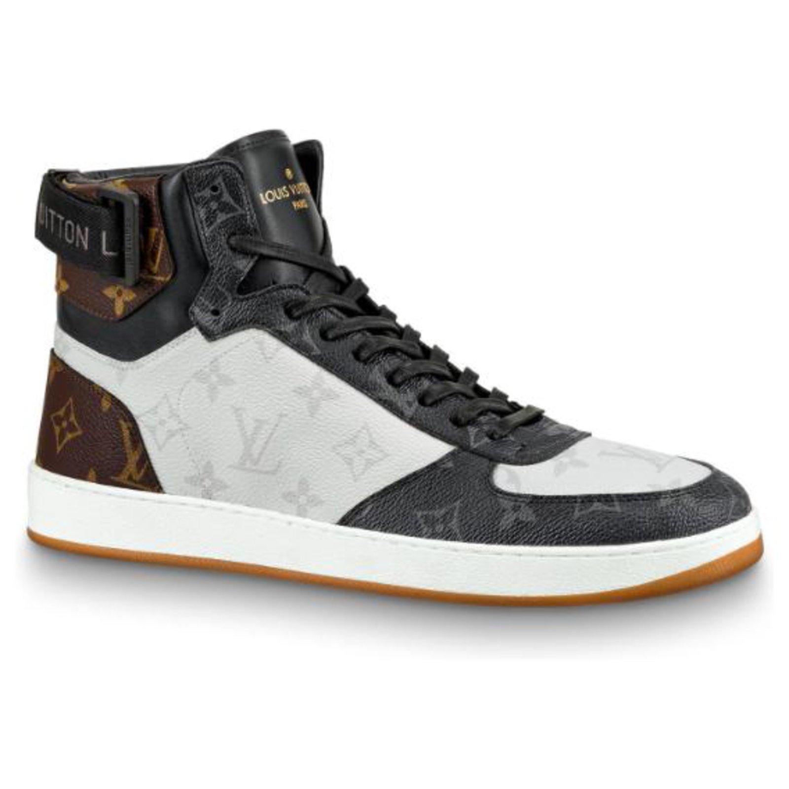 Size+8.5+-+Louis+Vuitton+Rivoli+Sneaker+Boot+Black+-+1A8EAP for