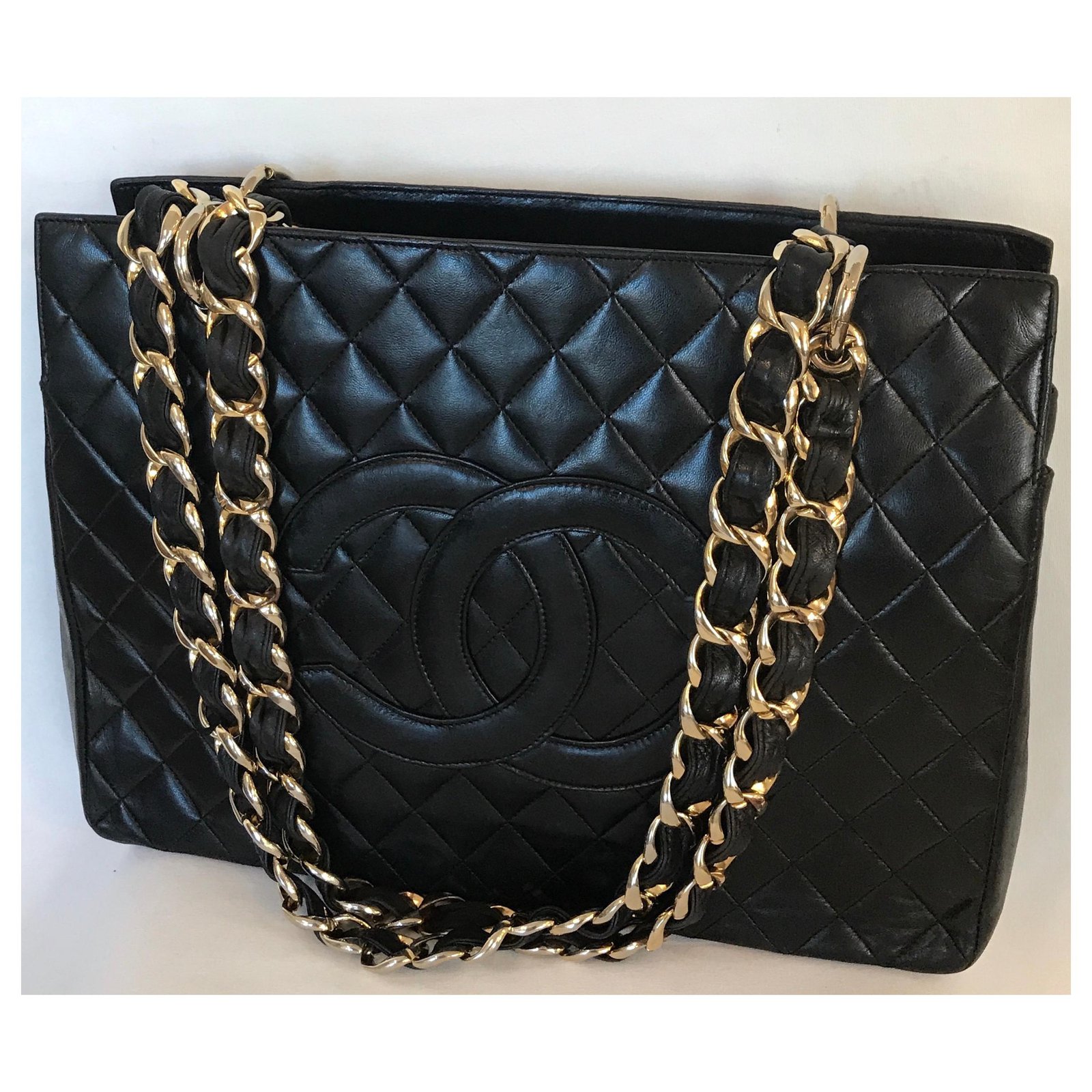 Chanel Grand Shopping Tote Bag Vintage Black Leather ref.190612 - Joli  Closet