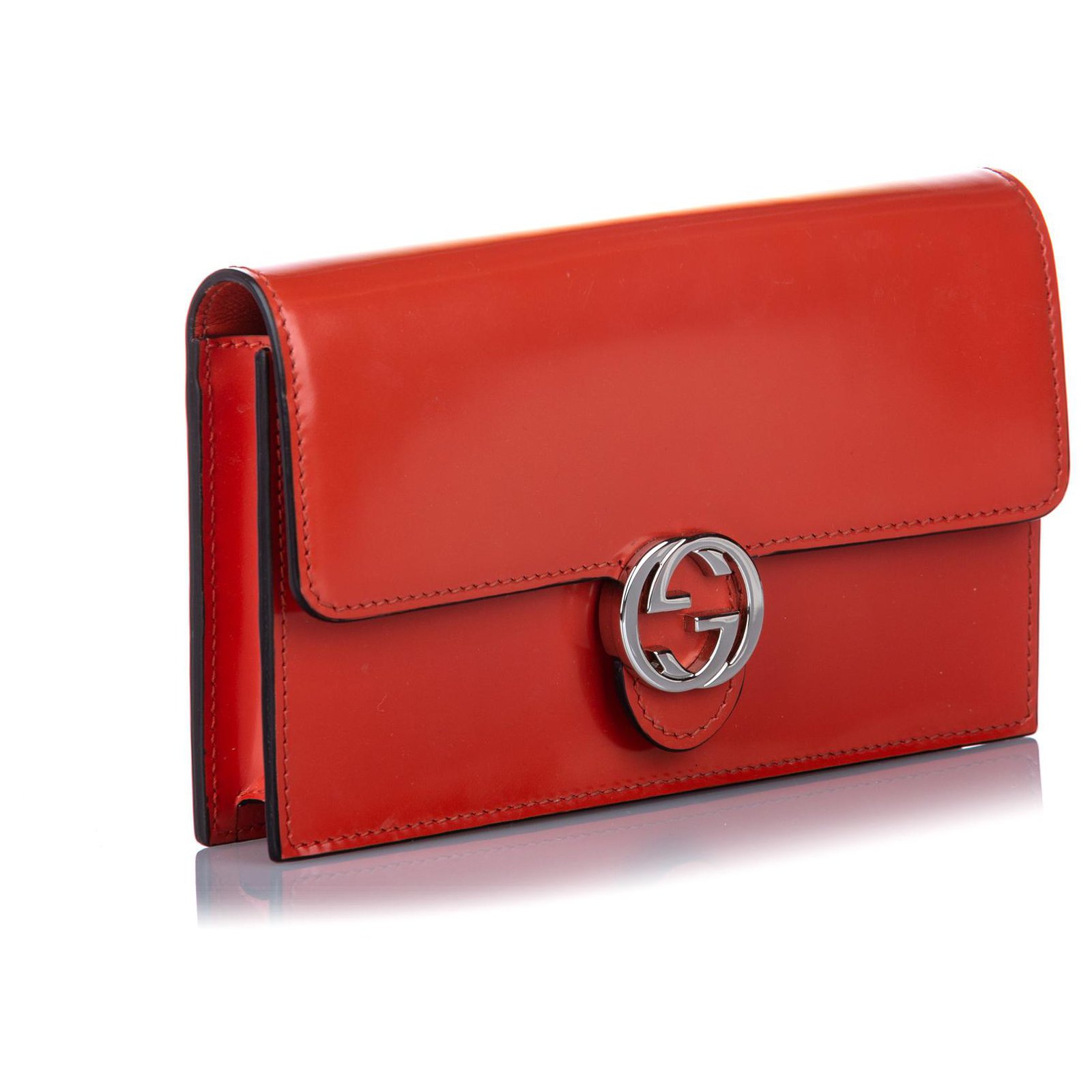 Leather wallet Gucci Orange in Leather - 25476020