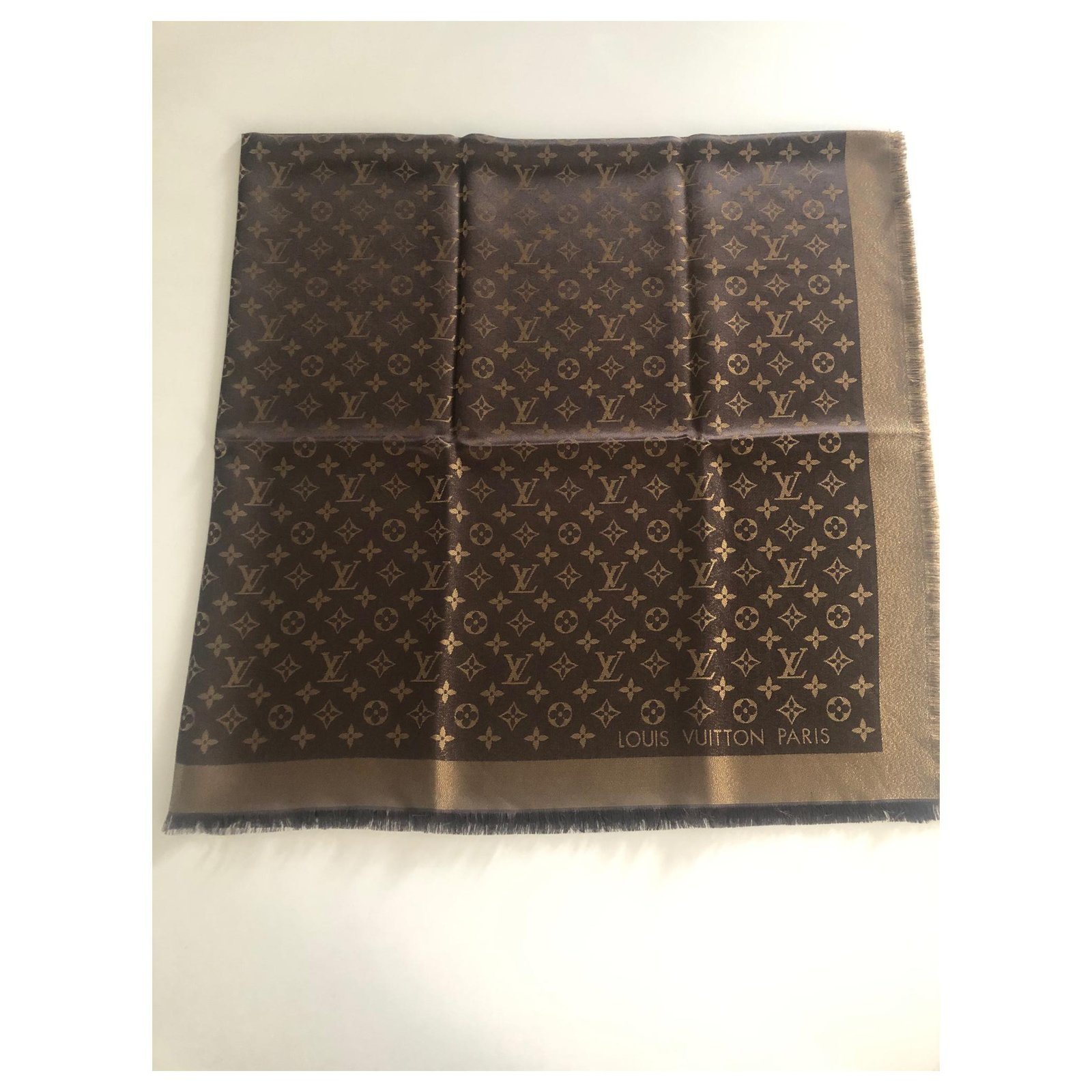 Louis Vuitton brown monogram shine Silk Wool Viscose ref.190766