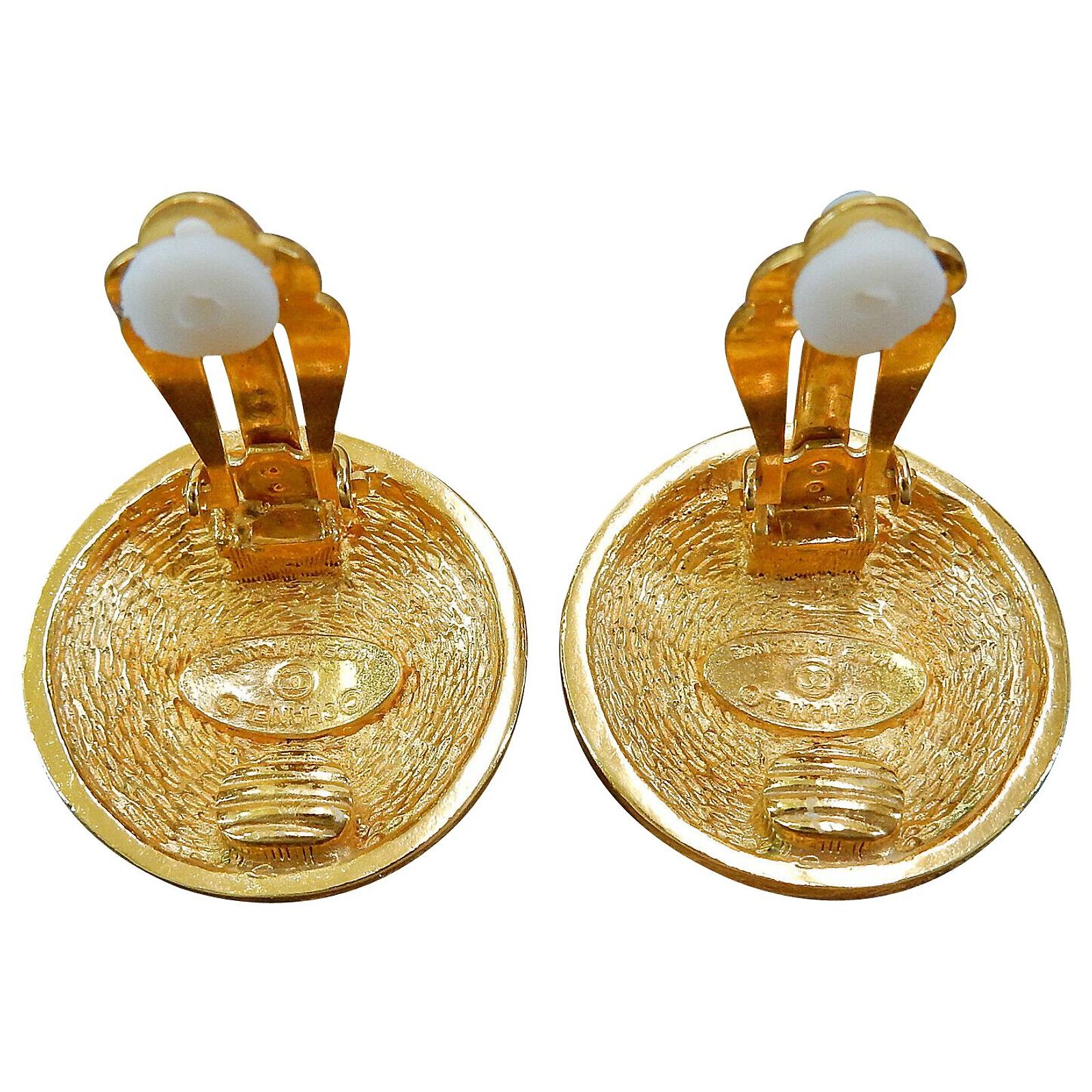 Boucles D'oreilles Clips Vintage Dorées - Très Bon état - Occasion