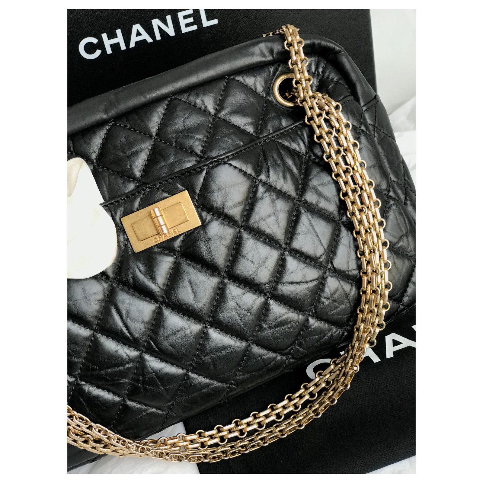 Chanel Camera Bag 30 cm with box, Dustbag Black Leather ref.190942 - Joli  Closet