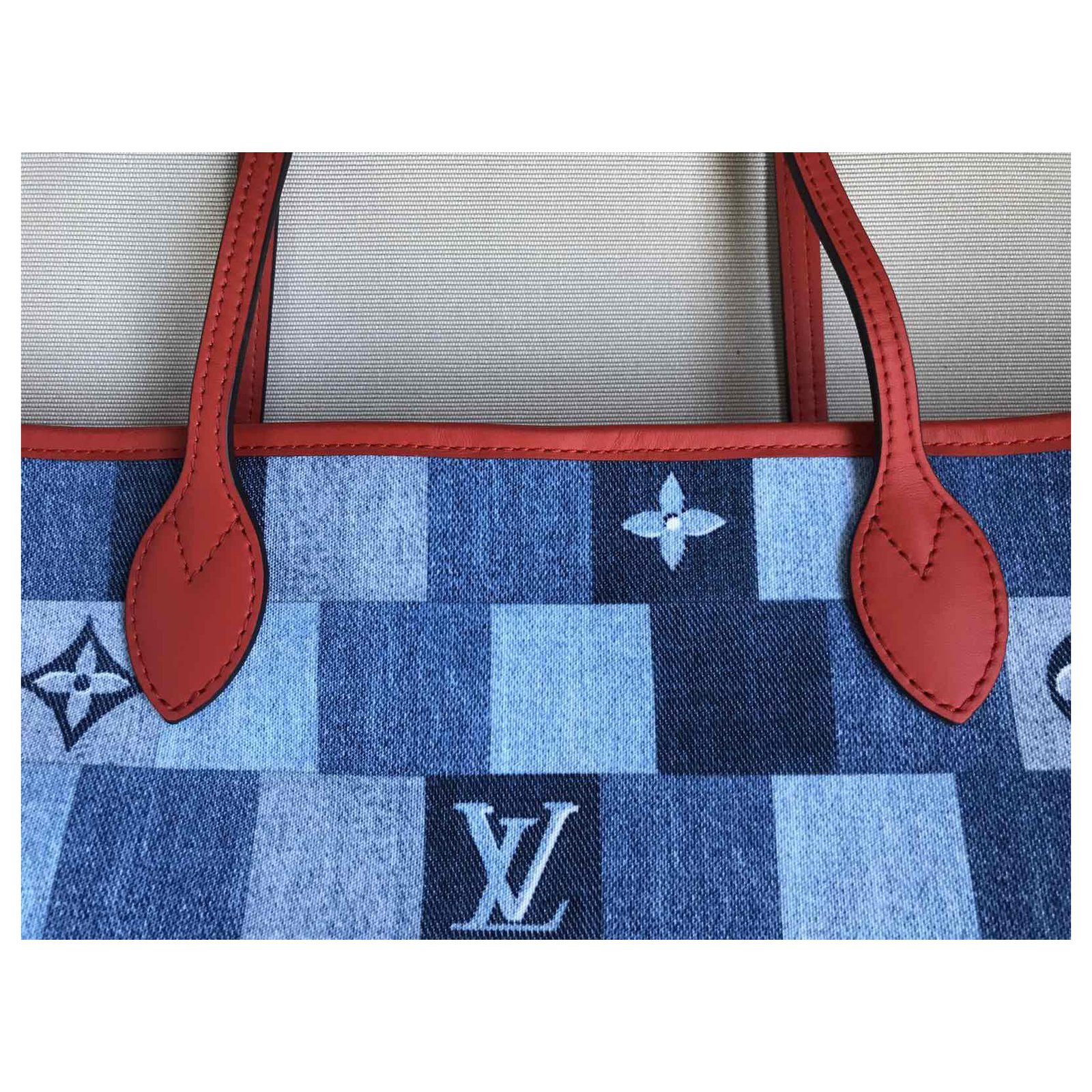 Louis Vuitton Neverfull Blue Denim ref.191060 - Joli Closet