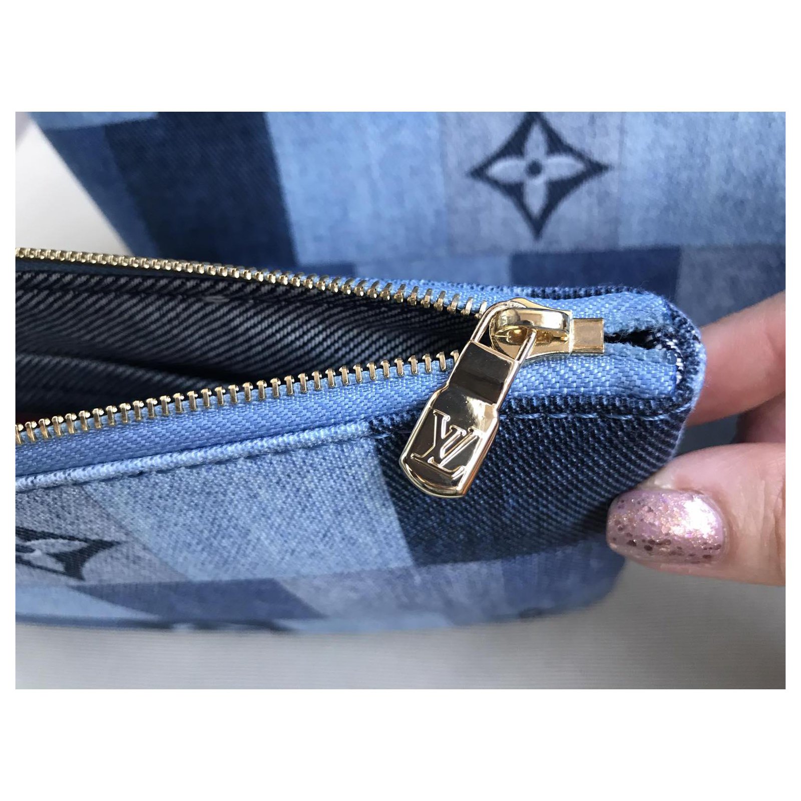 Louis Vuitton Neverfull Blue Denim ref.191060 - Joli Closet