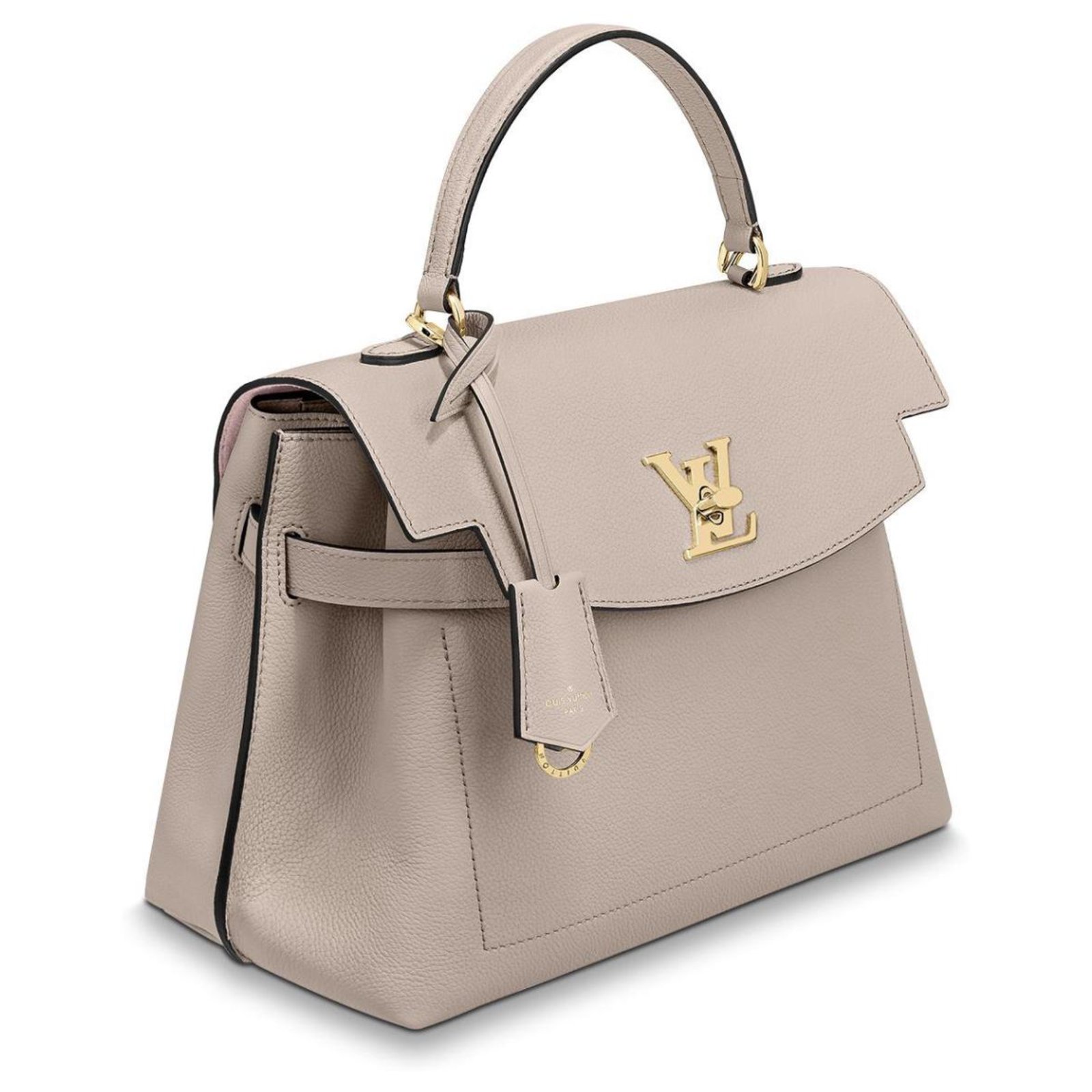 Louis Vuitton Lockme Ever MM Greige in Calfskin Leather with Gold