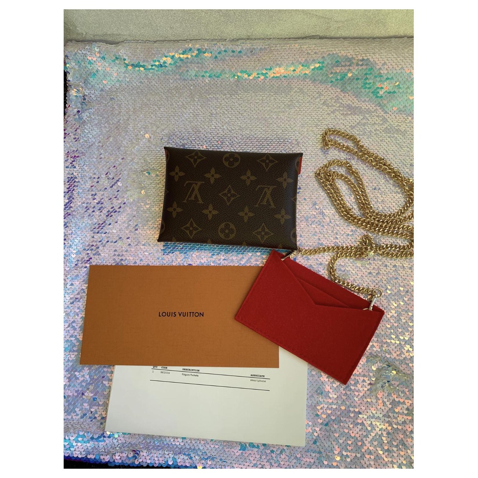 Louis Vuitton Enveloppe Carte de visite Brown Cloth ref.889437 - Joli Closet