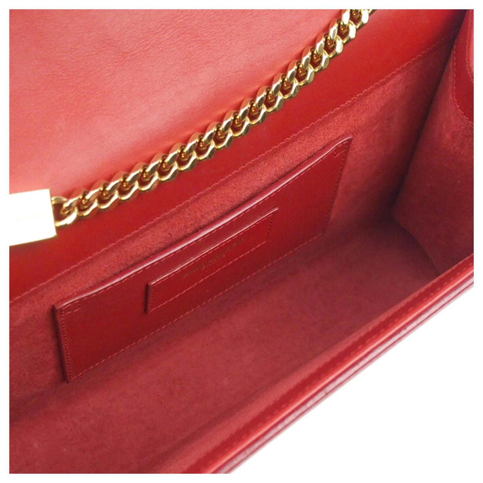 Yves Saint Laurent YSL Red Studded Leather Key Holder Pony-style calfskin  ref.428168 - Joli Closet
