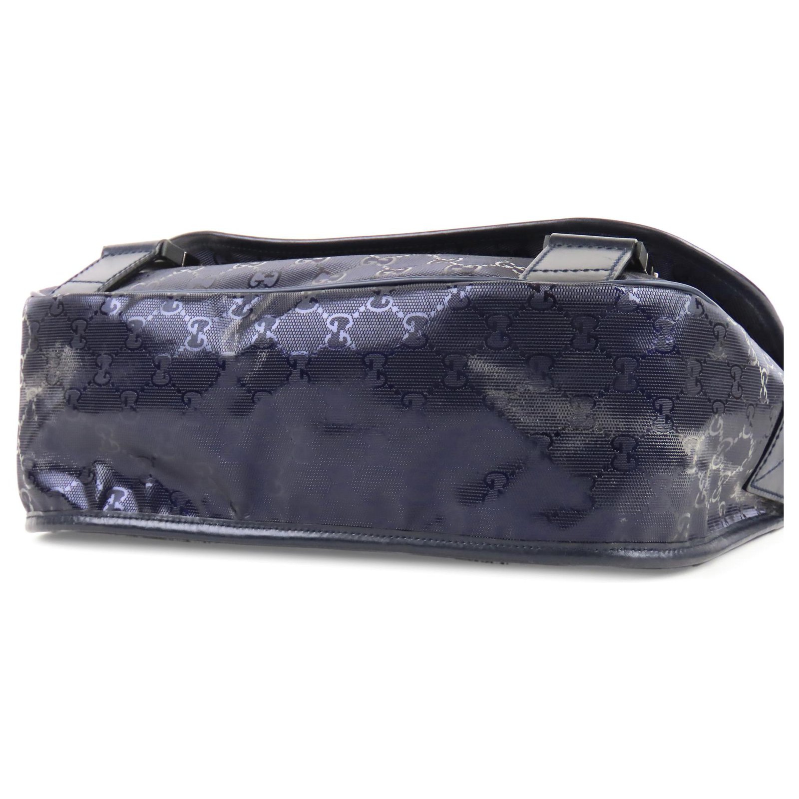 Gucci Purple GG Imprime Messenger Bag Black Leather Plastic Pony-style  calfskin ref.192558 - Joli Closet