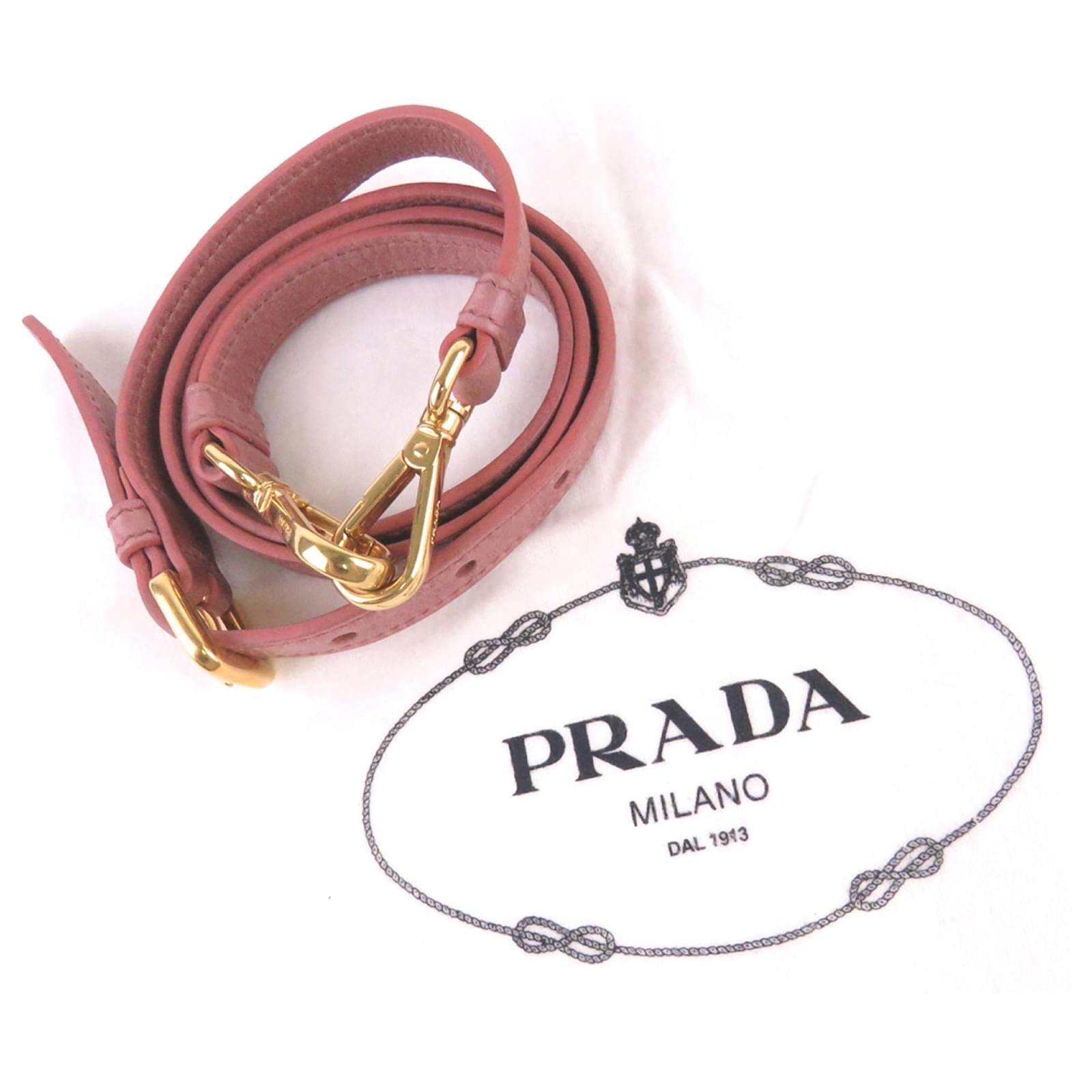 Sacoche Prada Rose Vitello Shine Cuir Veau fa?�on poulain ref.192567 - Joli Closet