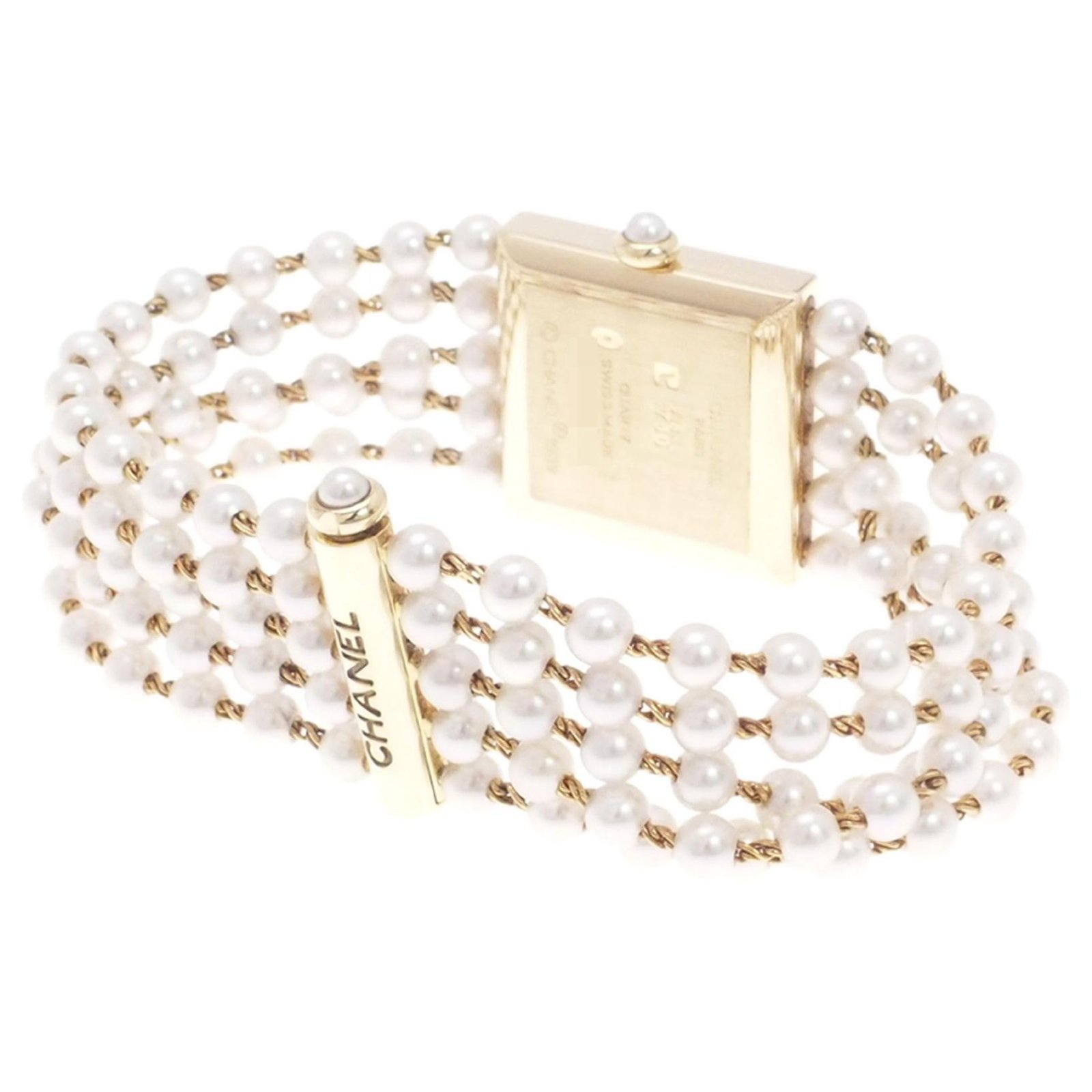 Chanel White Mademoiselle Pearl Watch